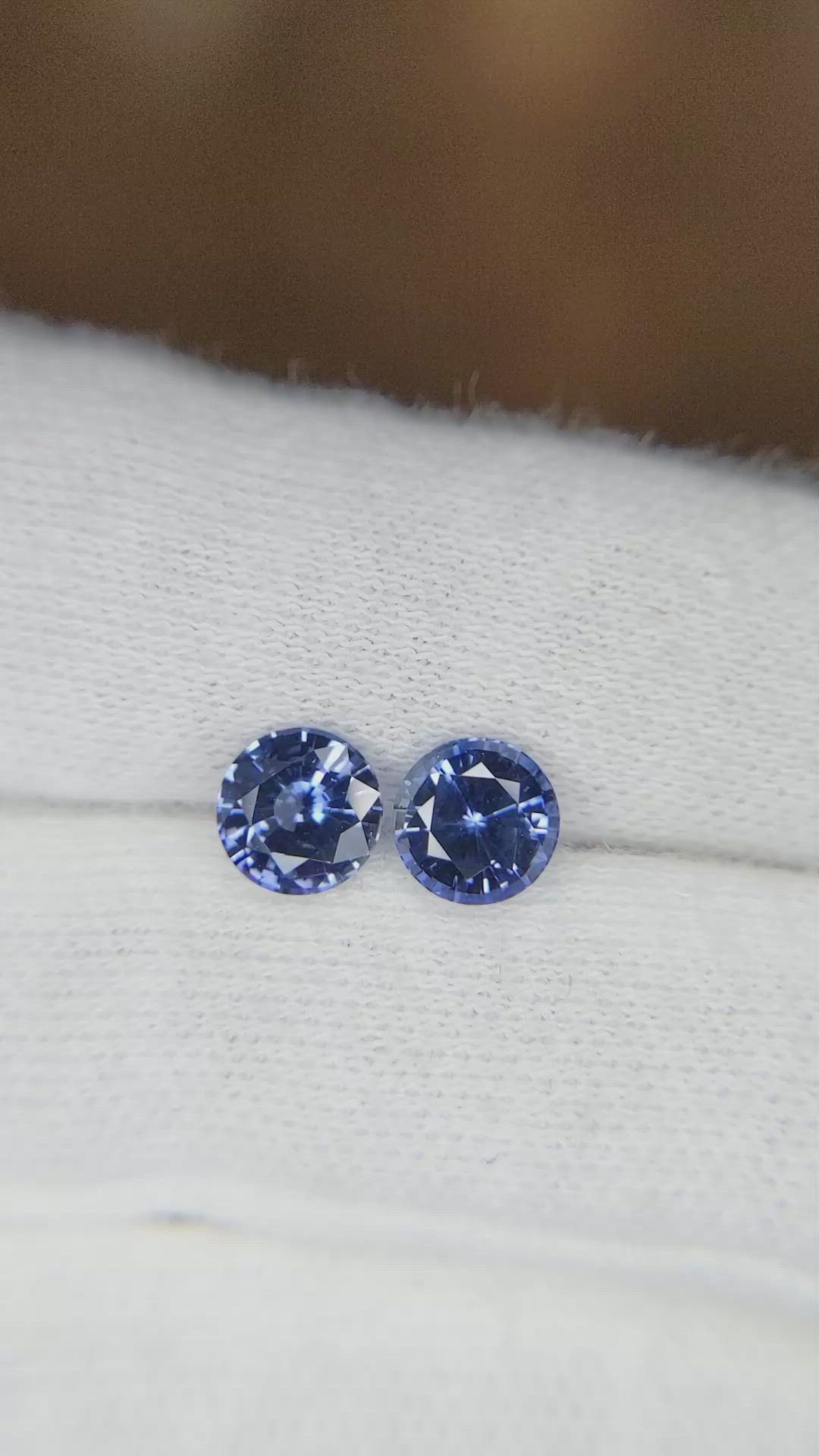 1.95 Ct.Tw.Total Carat Weight Blue Sapphire Pair from Ceylon (Sri Lanka) Size Video