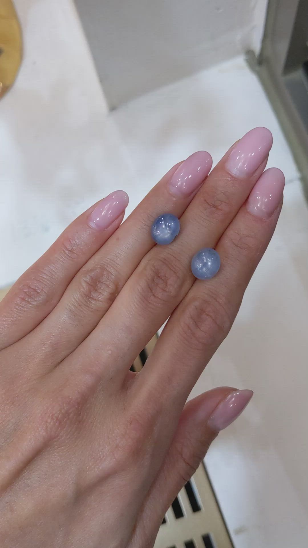 11.33&nbsp;Ct.Tw.Total Carat Weight Blue Star Sapphire Pair from Burma (Myanmar) Size Video