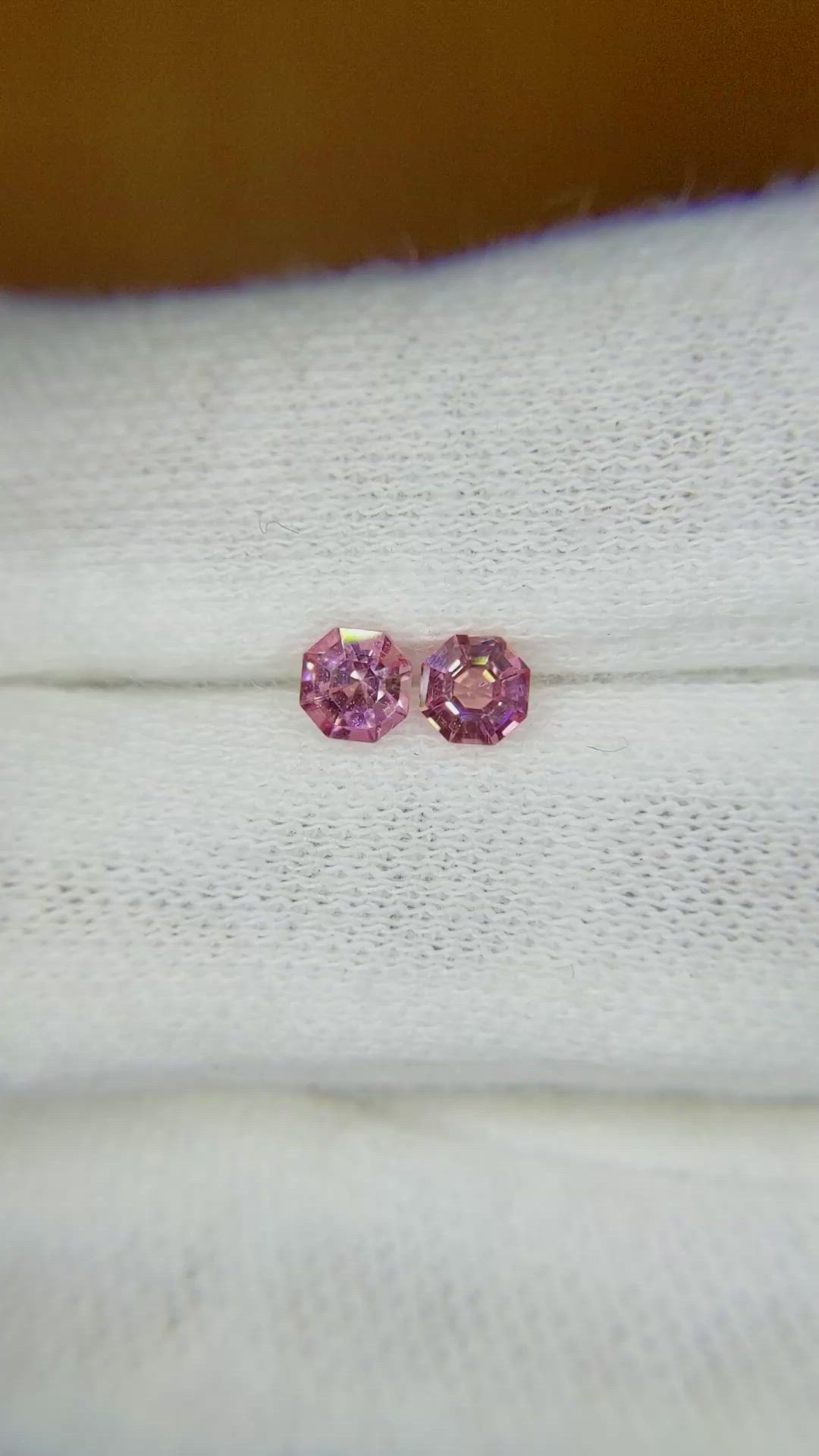 0.72&nbsp;Ct.Tw.Total Carat Weight Pink Sapphire Pair from Ceylon (Sri Lanka) Size Video