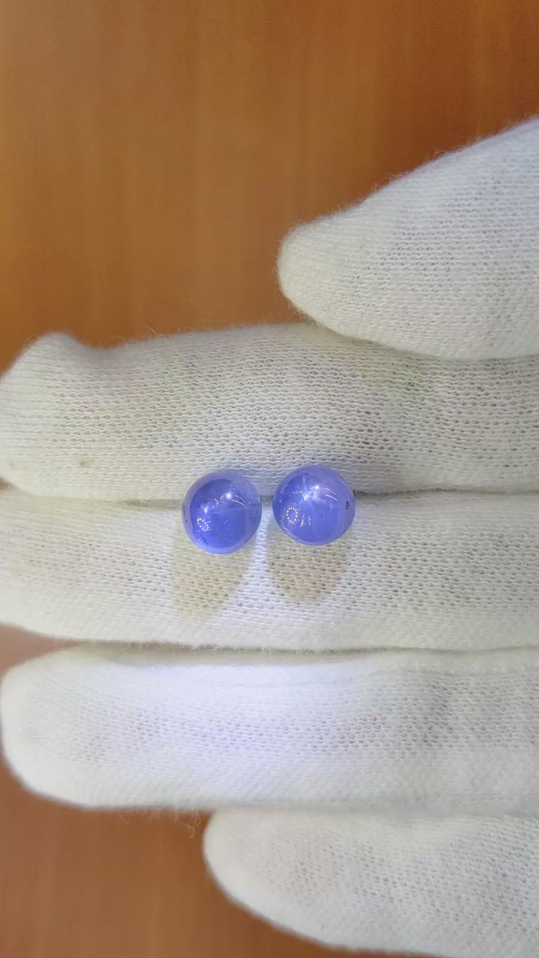 8.50&nbsp;Ct.Tw.Total Carat Weight Blue Star Sapphire Pair from Burma (Myanmar) Size Video