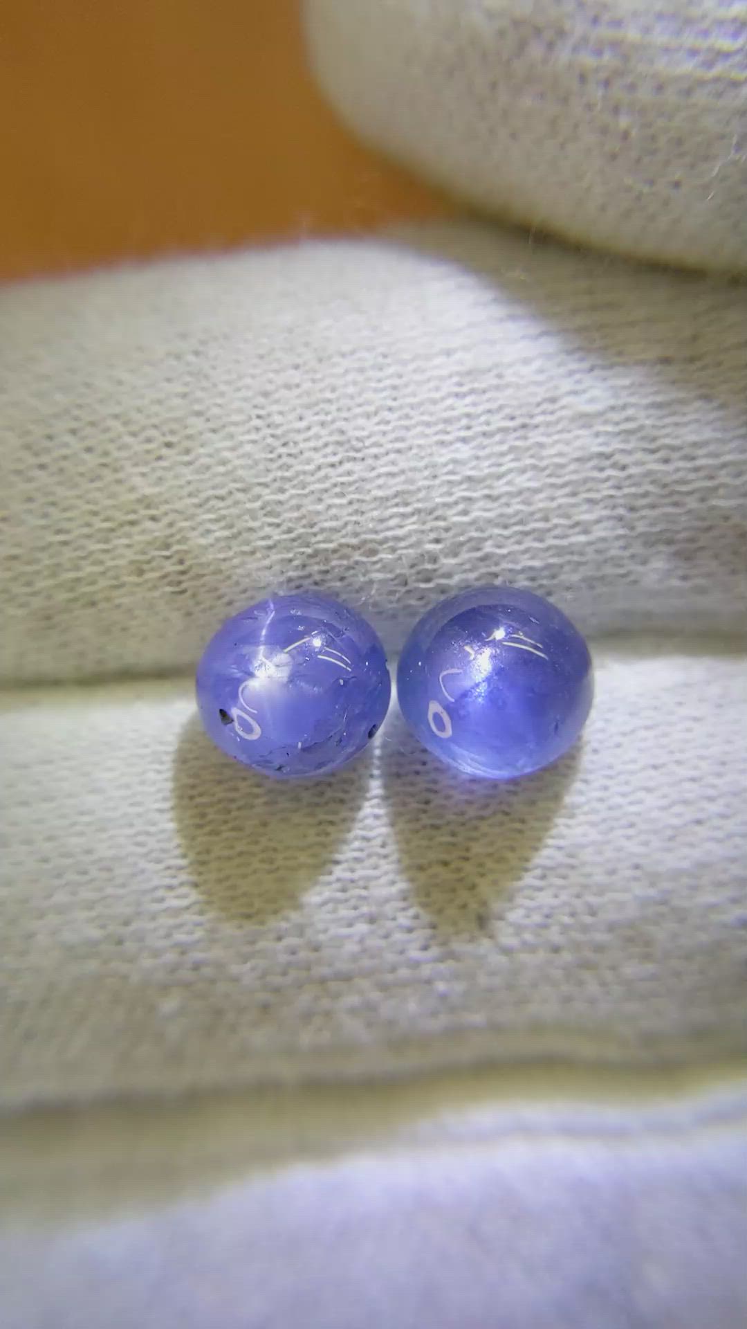 8.50&nbsp;Ct.Tw.Total Carat Weight Blue Star Sapphire Pair from Burma (Myanmar) Size Video