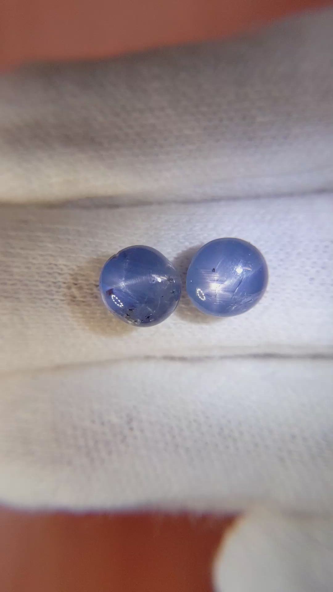 6.00 Ct.Tw.Total Carat Weight Blue Star Sapphire Pair from Burma (Myanmar) Size Video