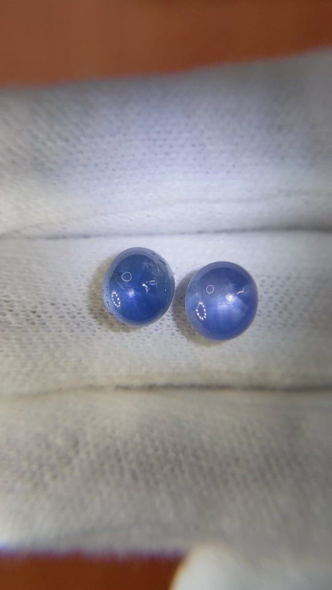 6.22 Ct.Tw.Total Carat Weight Blue Star Sapphire Pair from Burma (Myanmar) Size Video