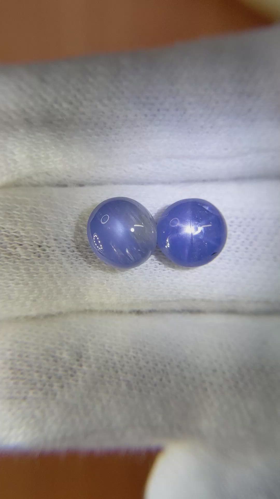 5.98&nbsp;Ct.Tw.Total Carat Weight Blue Star Sapphire Pair from Burma (Myanmar) Size Video