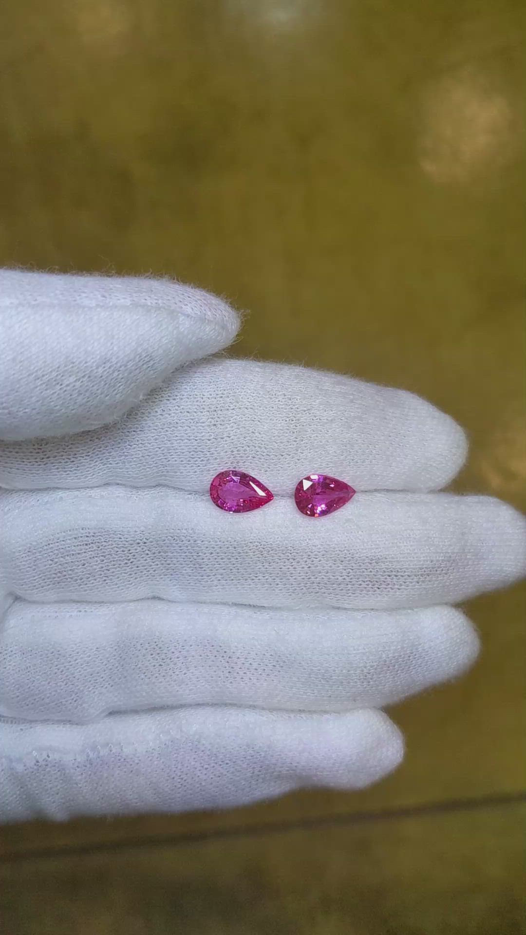 2.36 Ct.Tw.Total Carat Weight Pink Sapphire Pair from Ceylon (Sri Lanka) Size Video