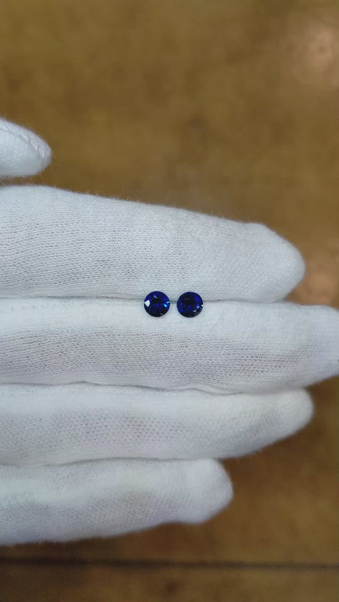 0.90 Ct.Tw.Total Carat Weight Blue Sapphire Pair from Madagascar Size Video