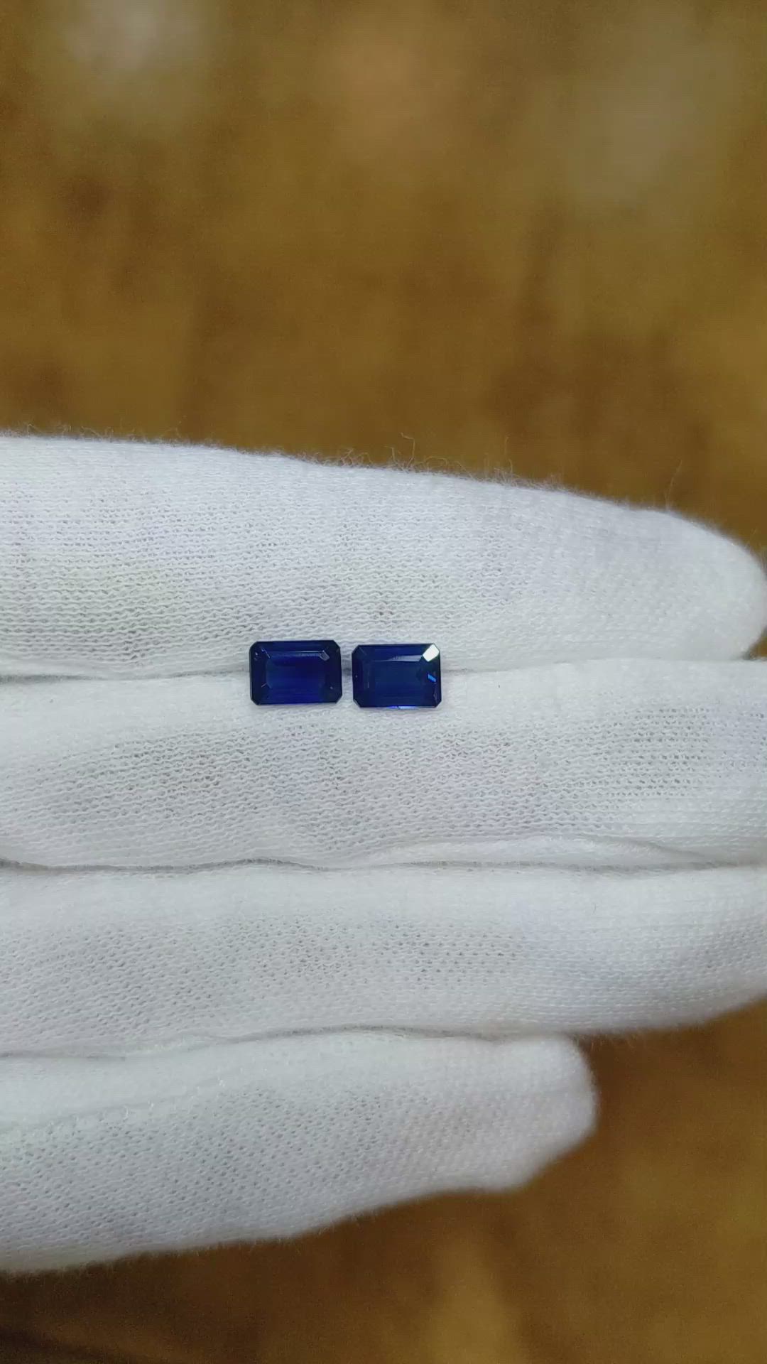 2.12 Ct.Tw.Total Carat Weight Blue Sapphire Pair from Ceylon (Sri Lanka) Size Video