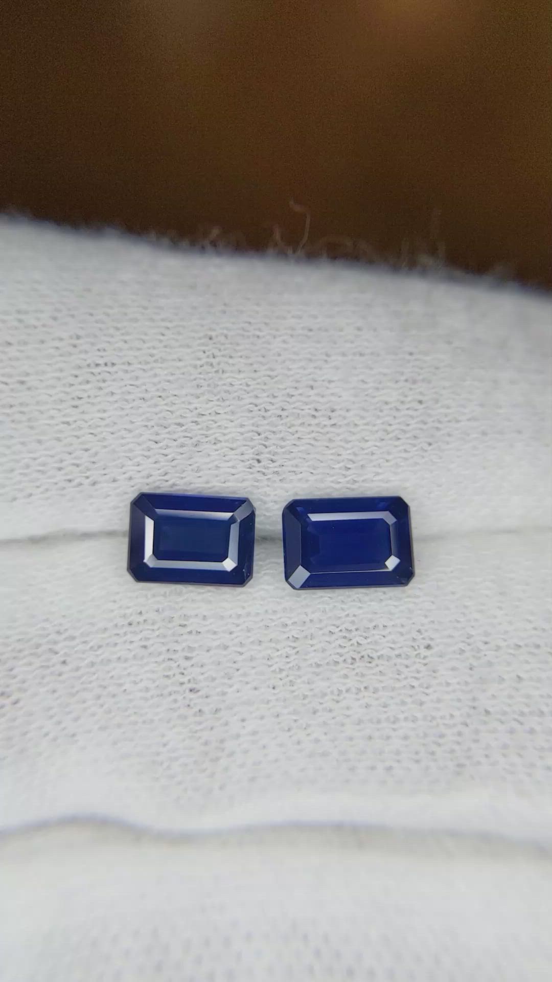 2.12 Ct.Tw.Total Carat Weight Blue Sapphire Pair from Ceylon (Sri Lanka) Size Video
