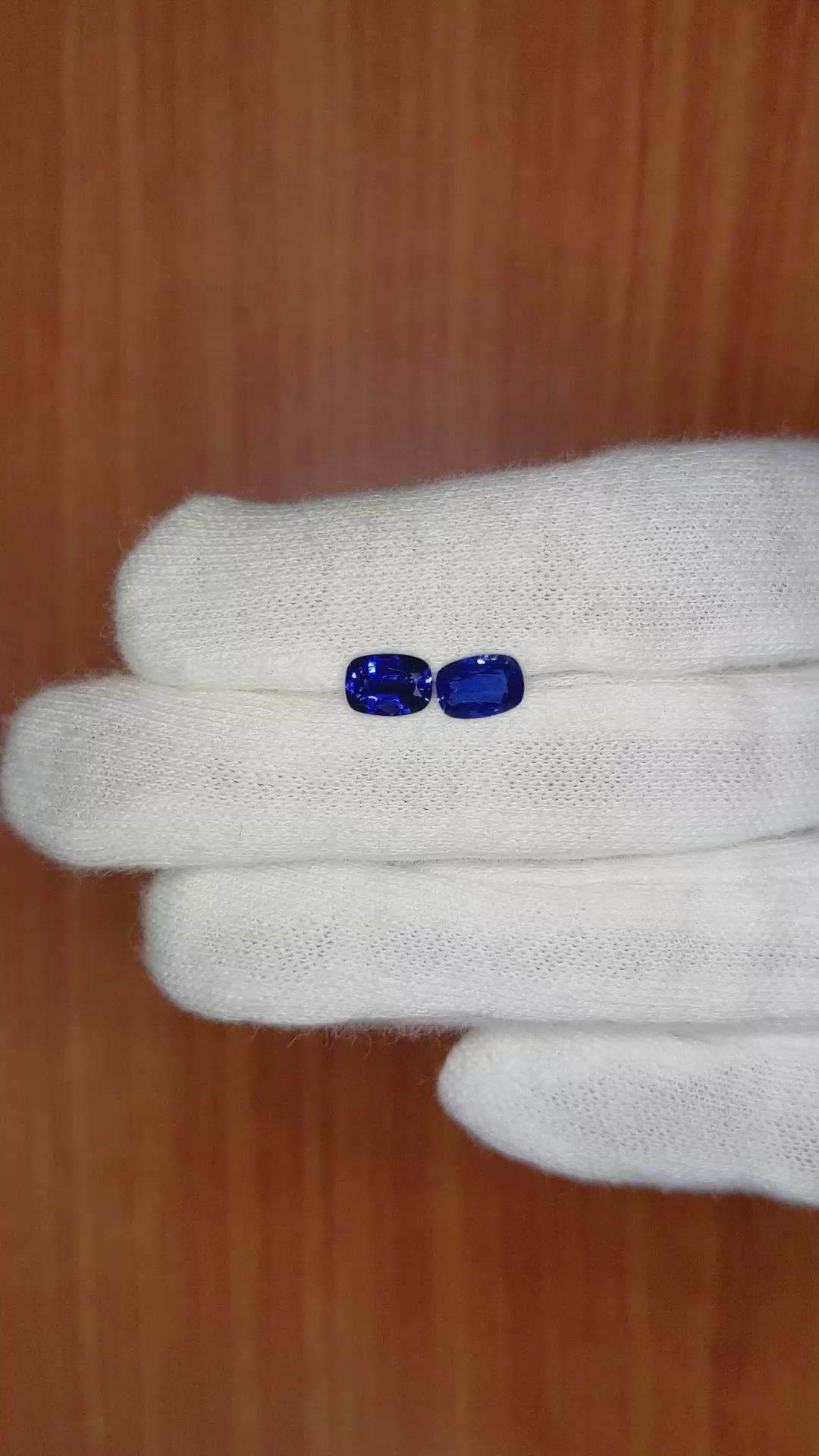 1.77 Ct.Tw.Total Carat Weight Blue Sapphire Pair from Ceylon (Sri Lanka) Size Video
