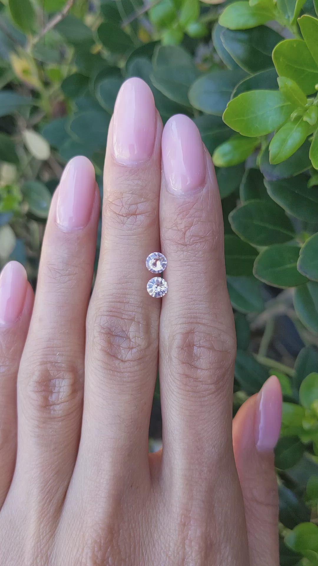 0.76 Ct.Tw.Total Carat Weight Peach Sapphire Pair from Ceylon (Sri Lanka) Size Video