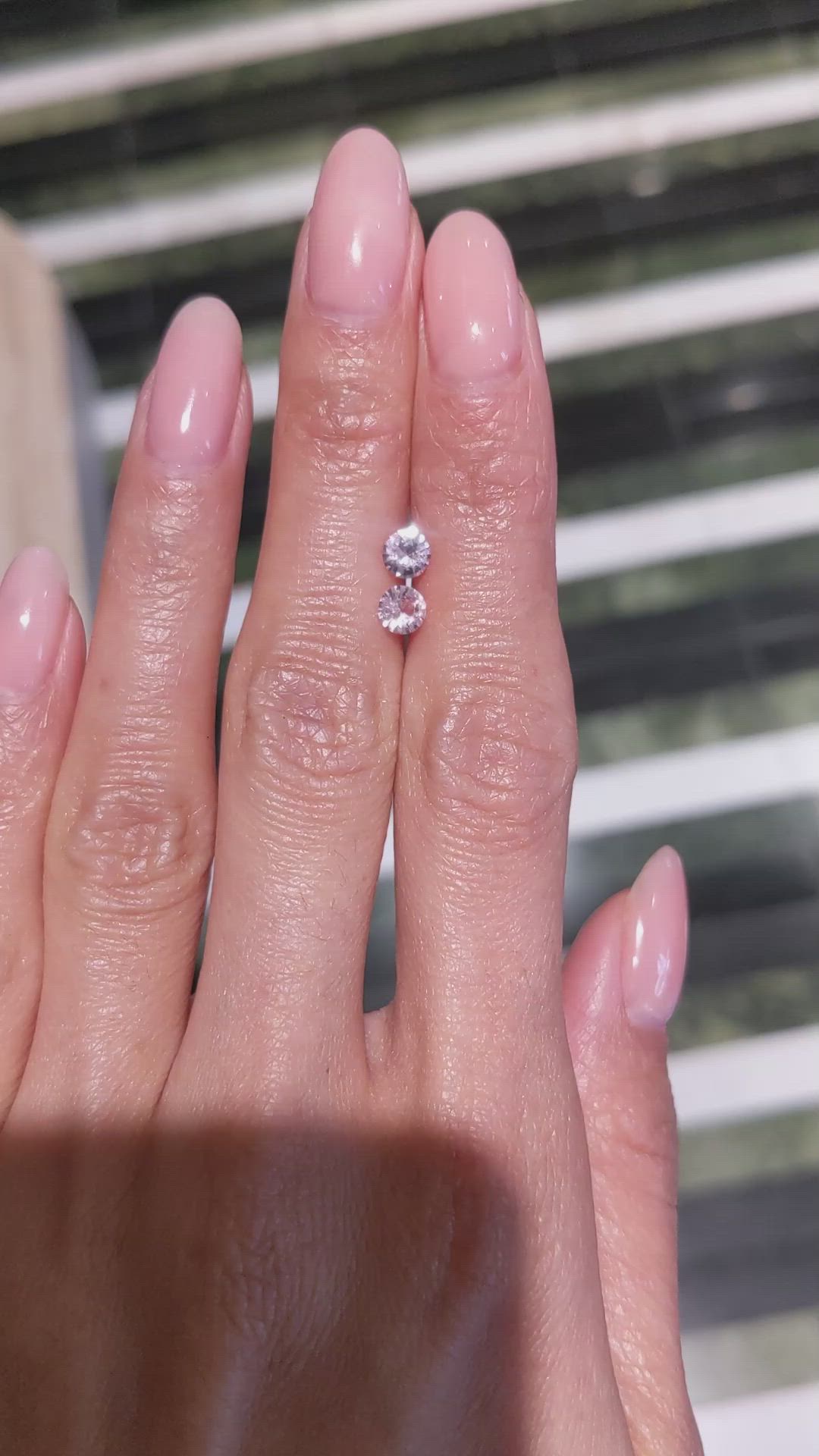 0.76 Ct.Tw.Total Carat Weight Peach Sapphire Pair from Ceylon (Sri Lanka) Size Video