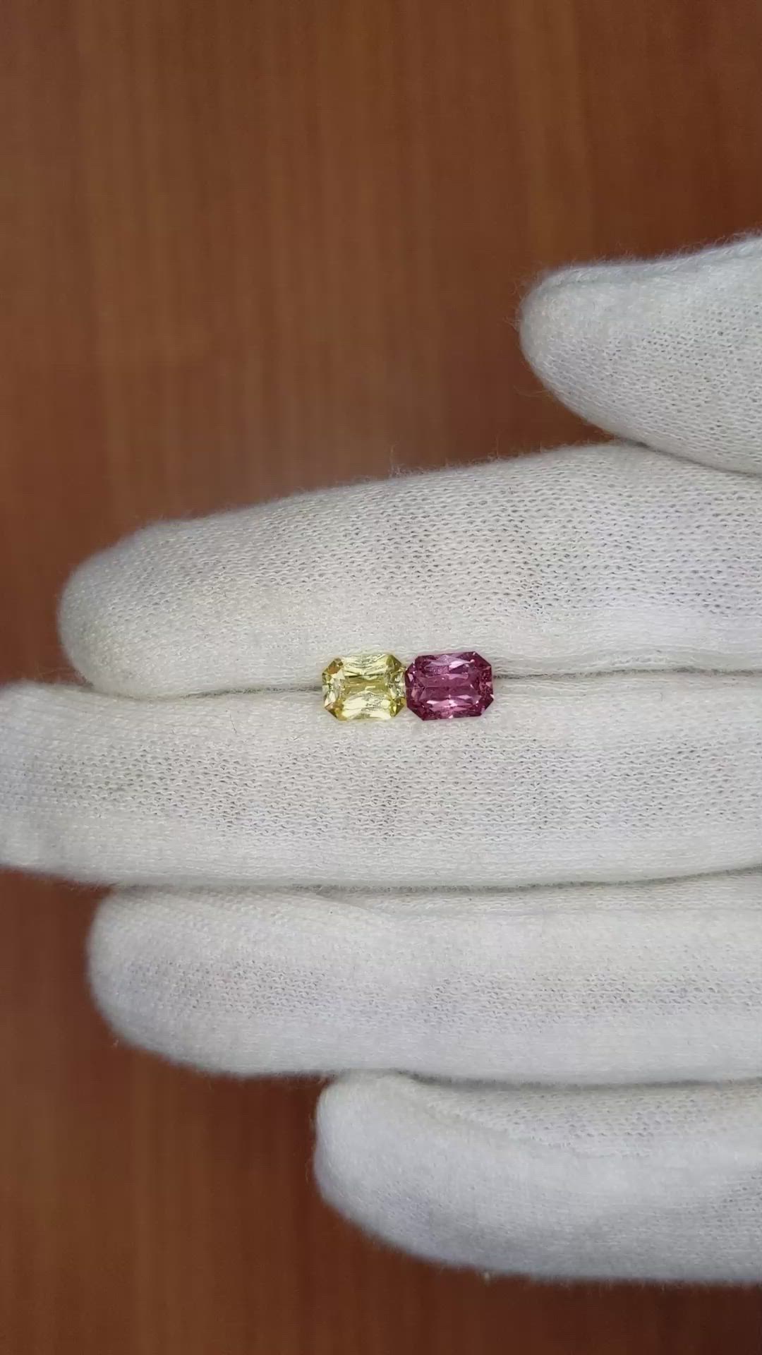 1.90&nbsp;Ct.Tw.Total Carat Weight Pink Sapphire Pair from Ceylon (Sri Lanka) Size Video
