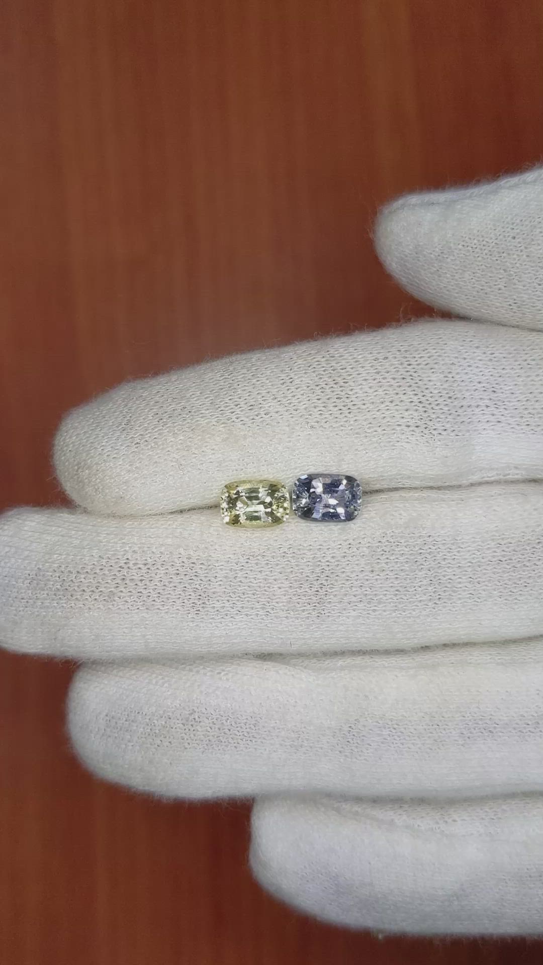2.21 Ct.Tw.Total Carat Weight Yellow Sapphire Pair from Ceylon (Sri Lanka) Size Video