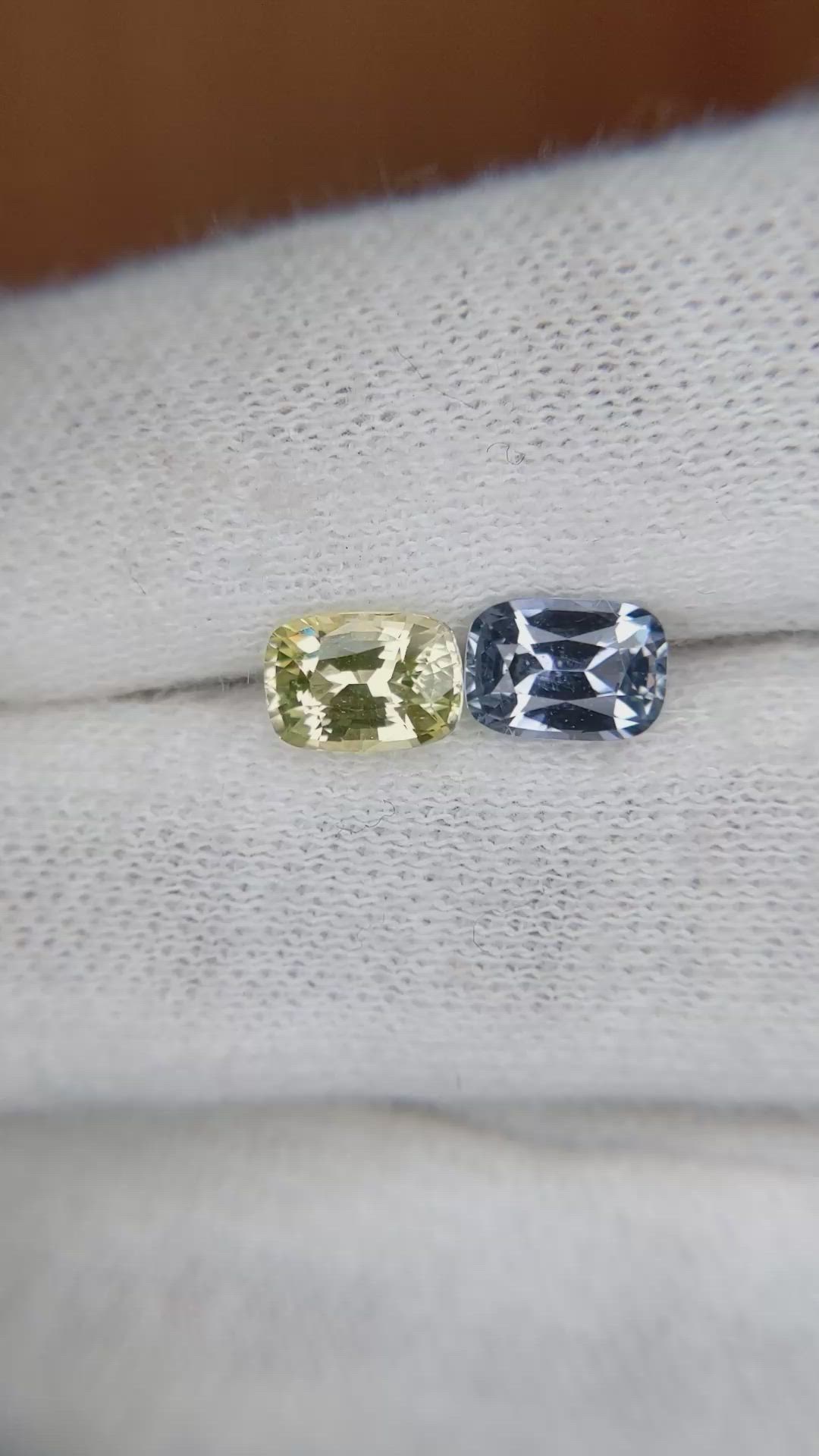2.21 Ct.Tw.Total Carat Weight Yellow Sapphire Pair from Ceylon (Sri Lanka) Size Video