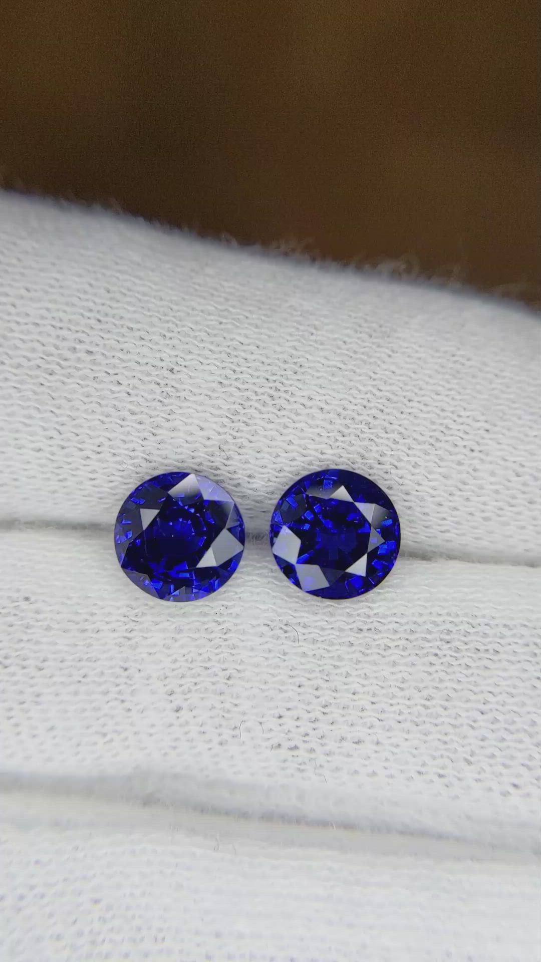 3.35 Ct.Tw.Total Carat Weight Blue Sapphire Pair from Madagascar Size Video