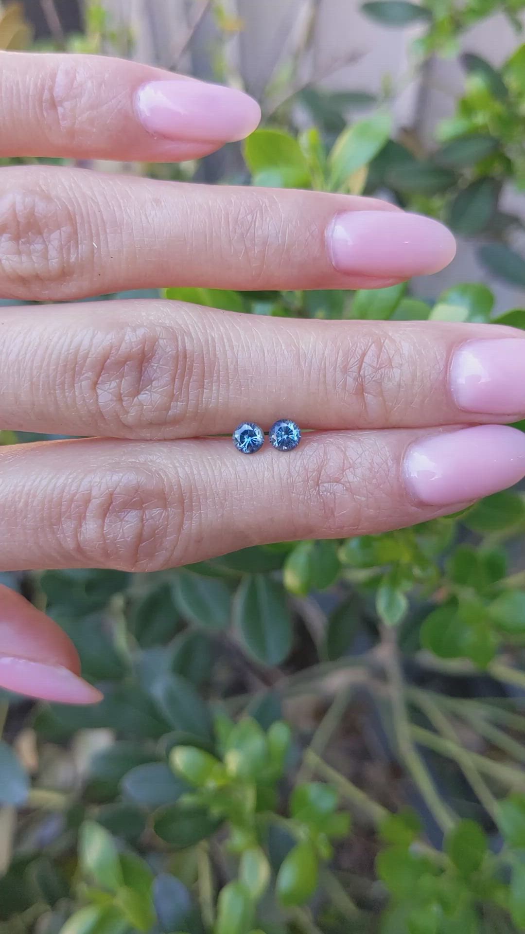 0.69&nbsp;Ct.Tw.Total Carat Weight Greenish Blue Sapphire Pair from Ceylon (Sri Lanka) Size Video