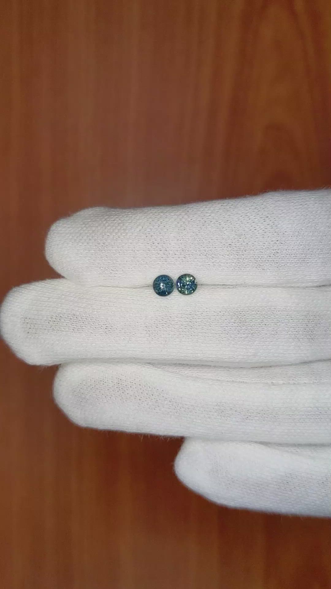 0.69 Ct.Tw.Total Carat Weight Sapphire Pair from Ceylon (Sri Lanka) Size Video