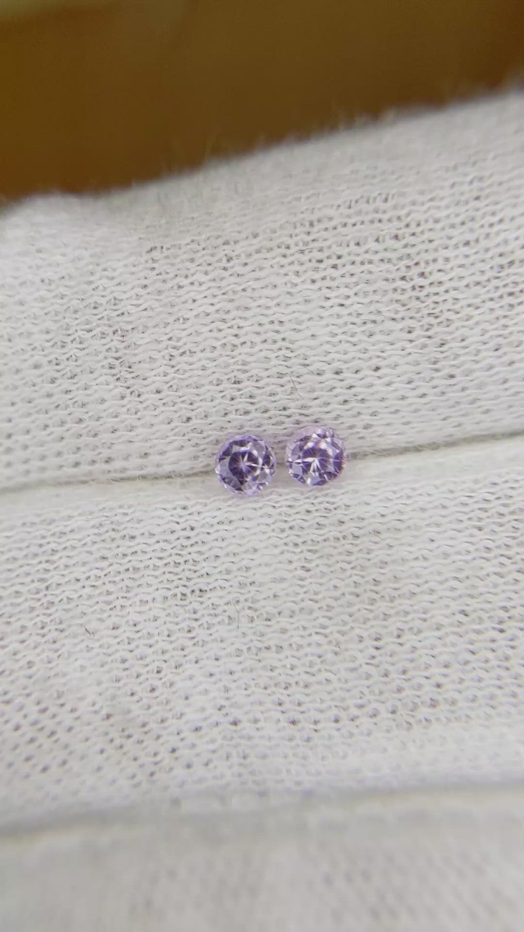 0.38 Ct.Tw.Total Carat Weight Purple Sapphire Pair from Ceylon (Sri Lanka) Size Video