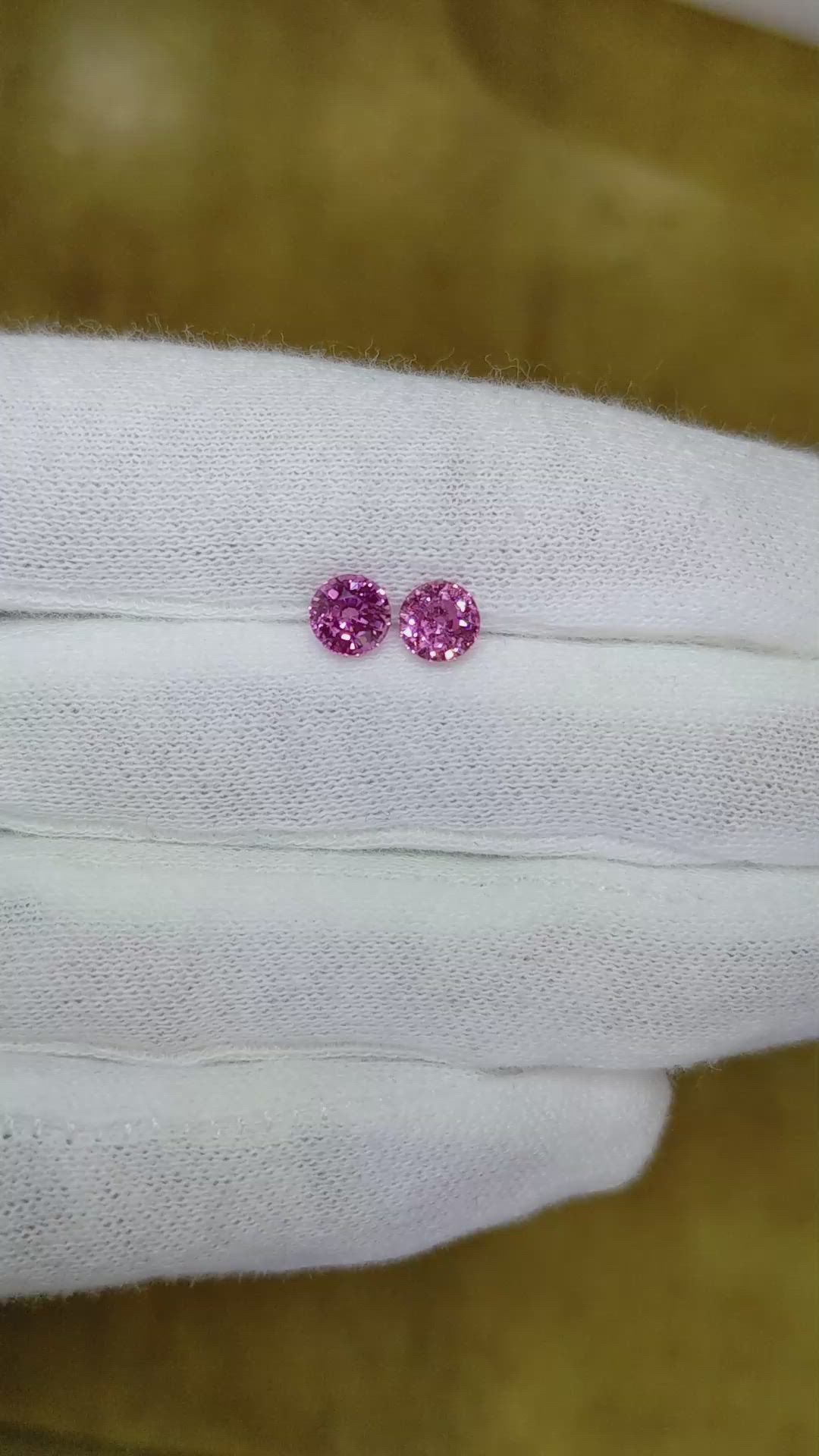 1.88 Ct.Tw.Total Carat Weight Pink Sapphire Pair from Ceylon (Sri Lanka) Size Video