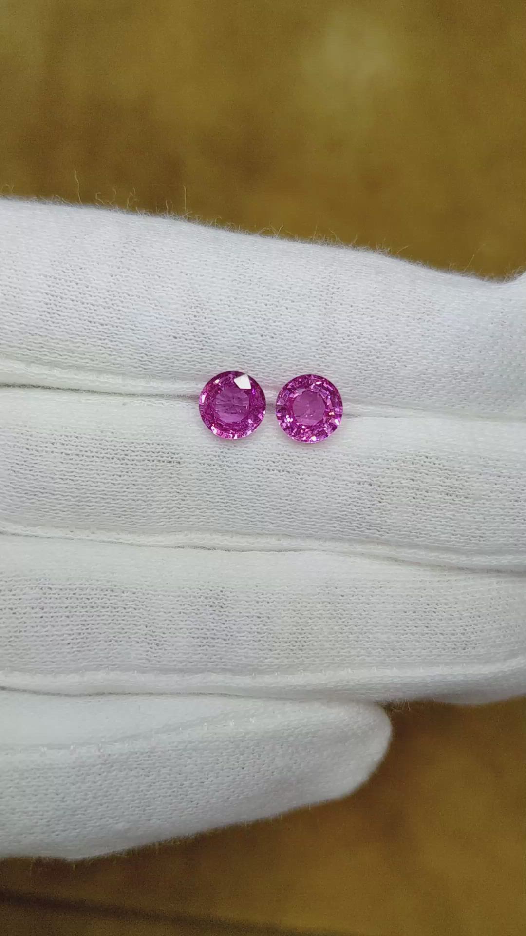 2.71 Ct.Tw.Total Carat Weight Pink Sapphire Pair from Ceylon (Sri Lanka) Size Video