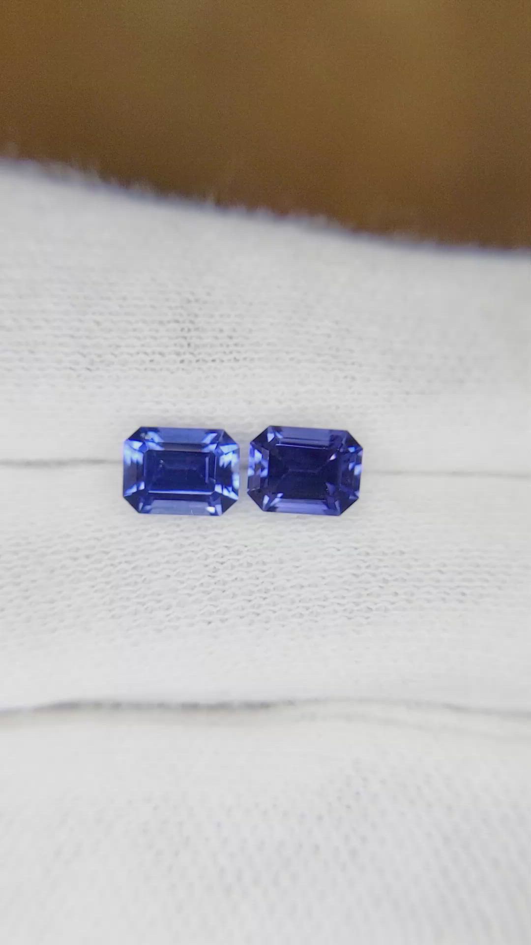2.40 Ct.Tw.Total Carat Weight Blue Sapphire Pair from Ceylon (Sri Lanka) Size Video