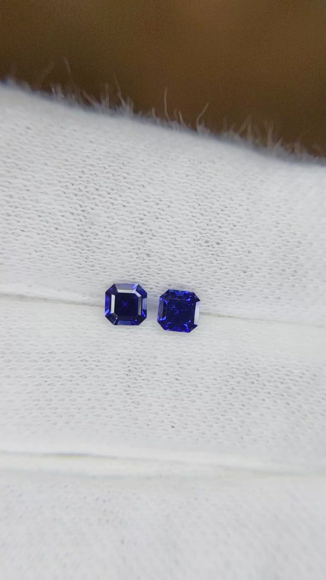 0.55 Ct.Tw.Total Carat Weight Blue Sapphire Pair from Ceylon (Sri Lanka) Size Video