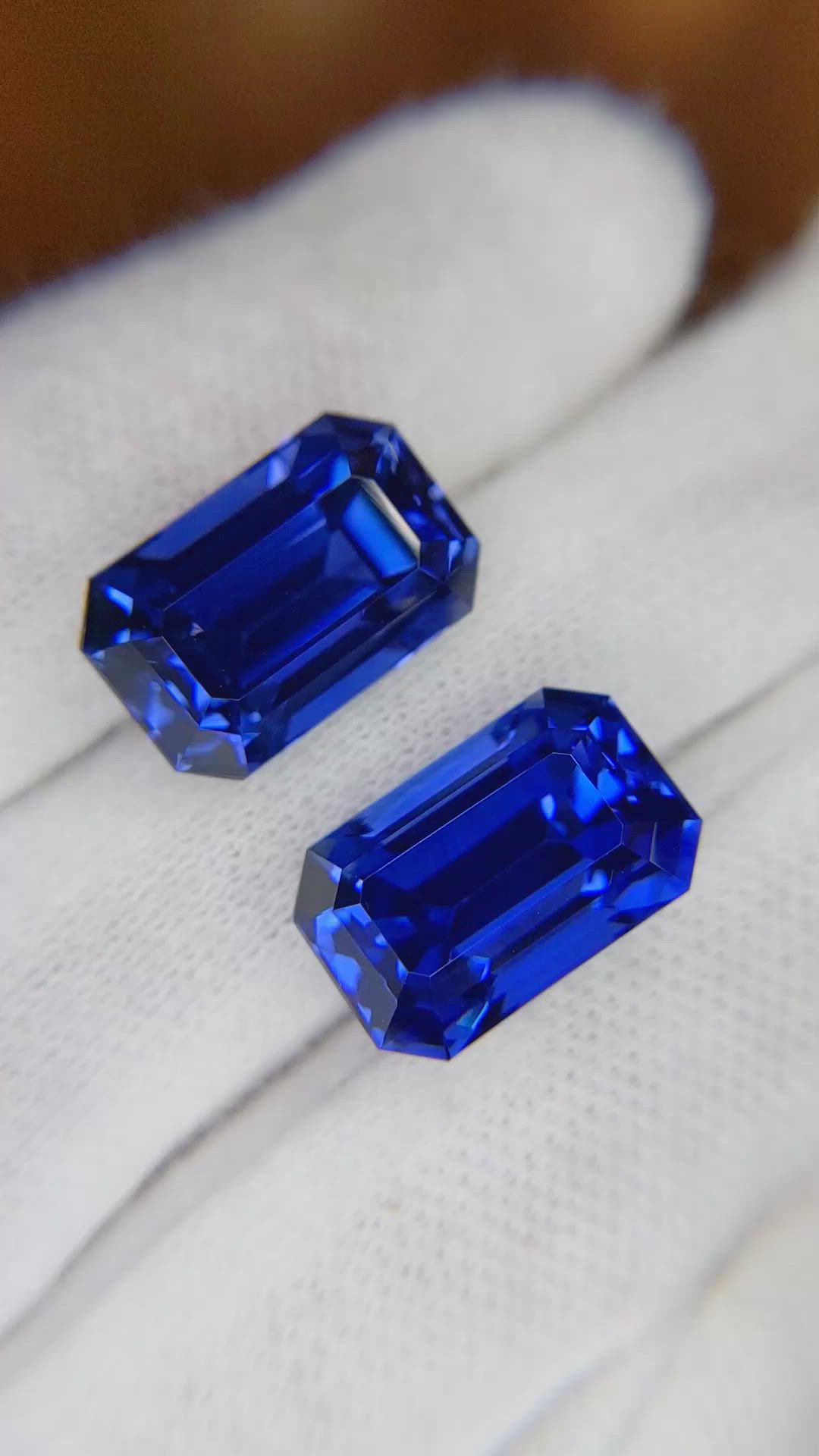 21.21 Ct.Tw.Total Carat Weight Blue Sapphire Pair from Ceylon (Sri Lanka) Size Video