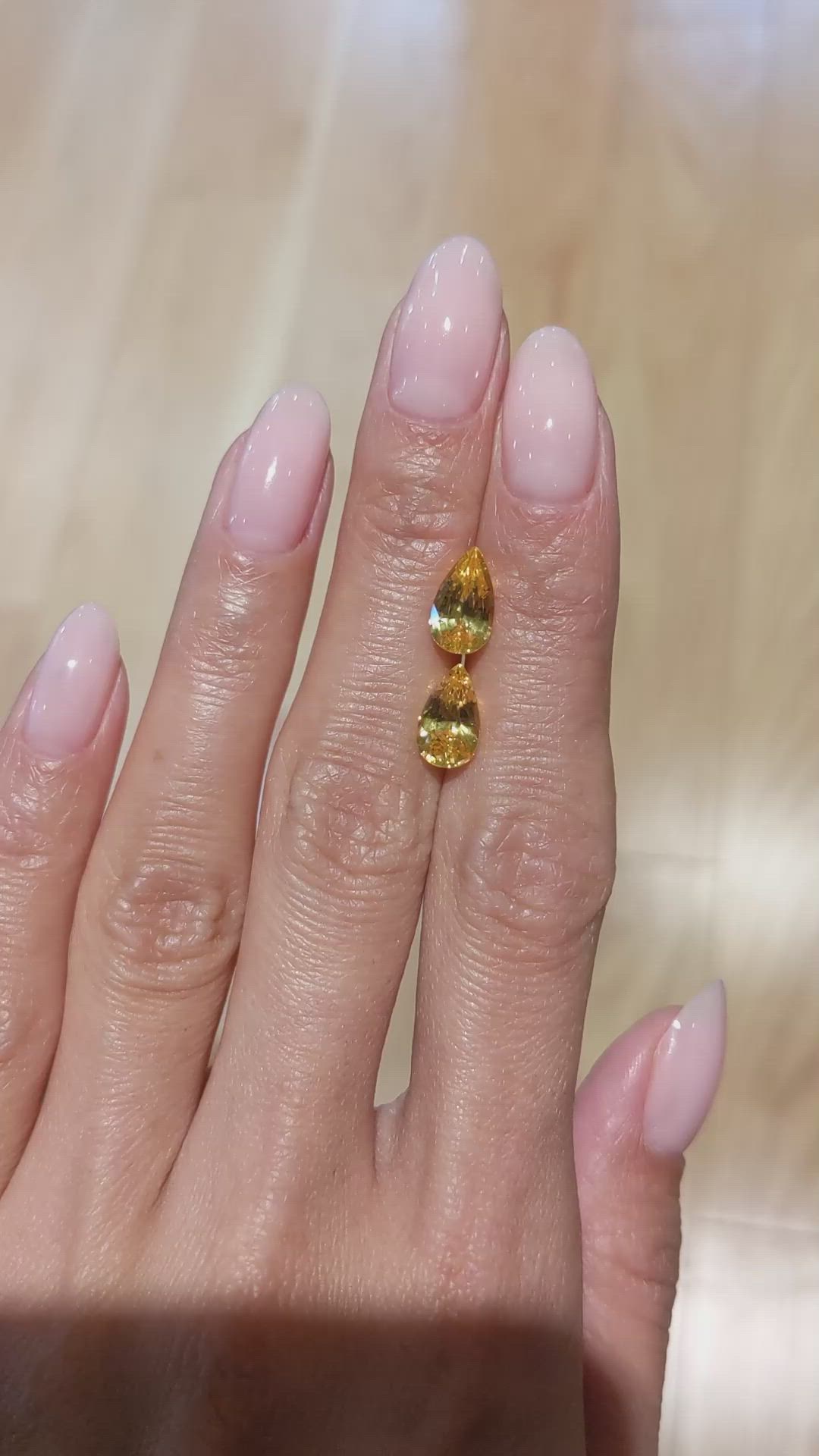 4.11&nbsp;Ct.Tw.Total Carat Weight Yellow Sapphire Pair from Ceylon (Sri Lanka) Size Video
