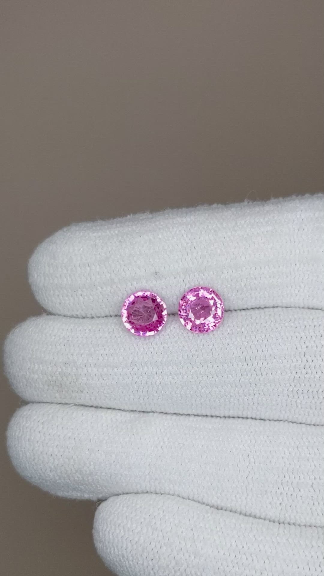 2.59 Ct.Tw.Total Carat Weight Pink Sapphire Pair from Ceylon (Sri Lanka) Size Video