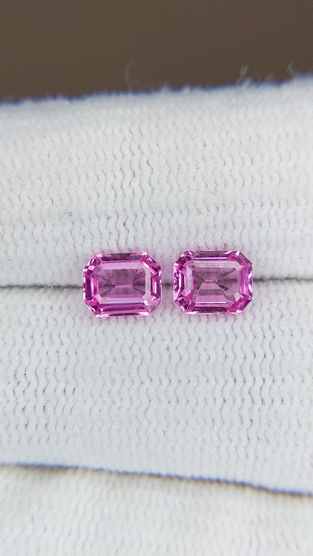 1.60 Ct.Tw.Total Carat Weight Pink Sapphire Pair from Ceylon (Sri Lanka) Size Video