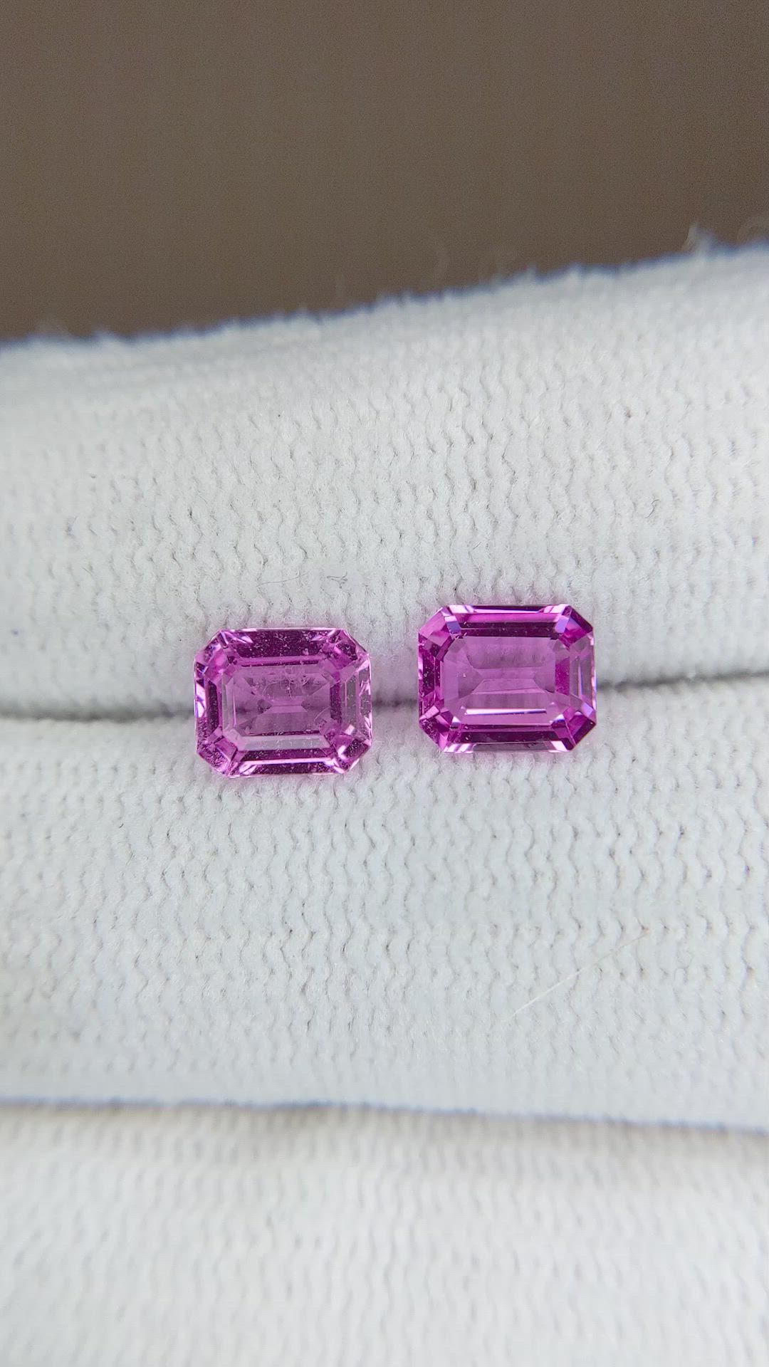 1.82&nbsp;Ct.Tw.Total Carat Weight Pink Sapphire Pair from Ceylon (Sri Lanka) Size Video