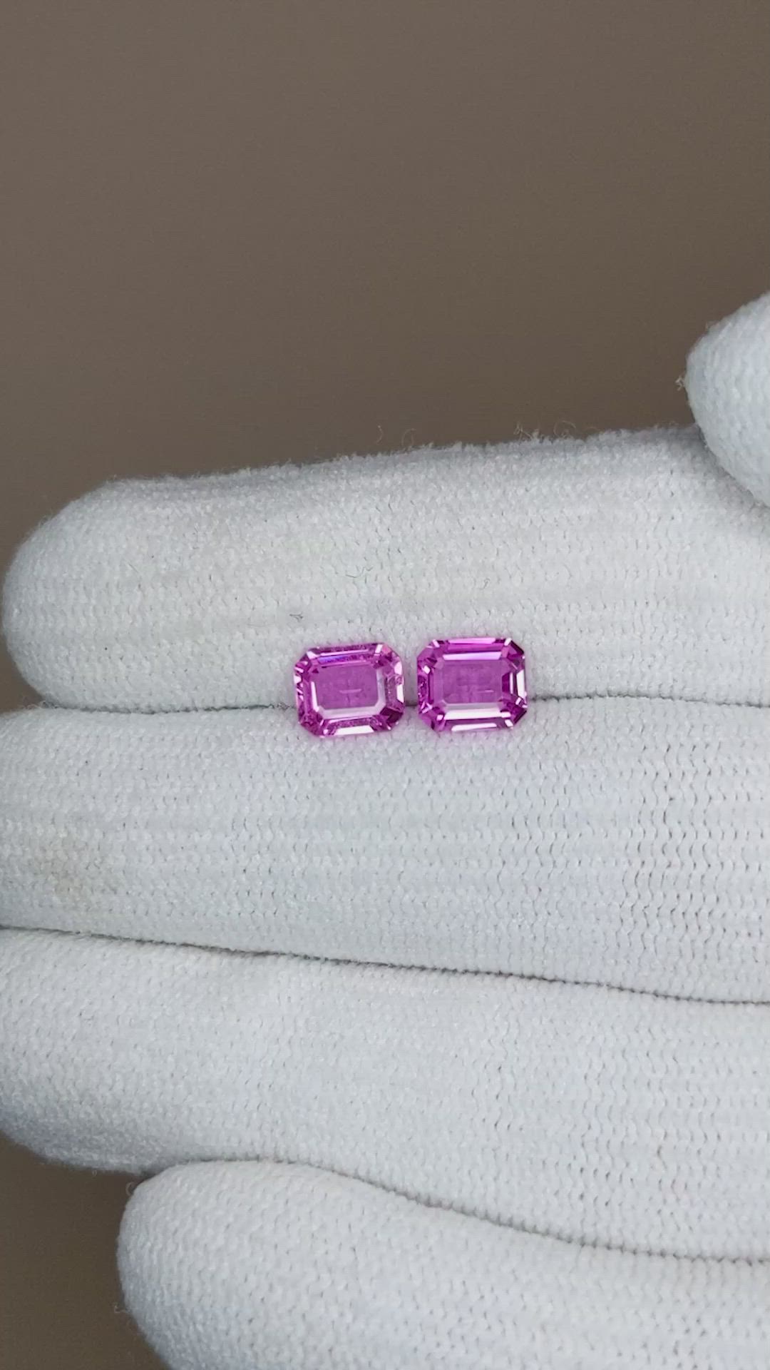 1.82&nbsp;Ct.Tw.Total Carat Weight Pink Sapphire Pair from Ceylon (Sri Lanka) Size Video