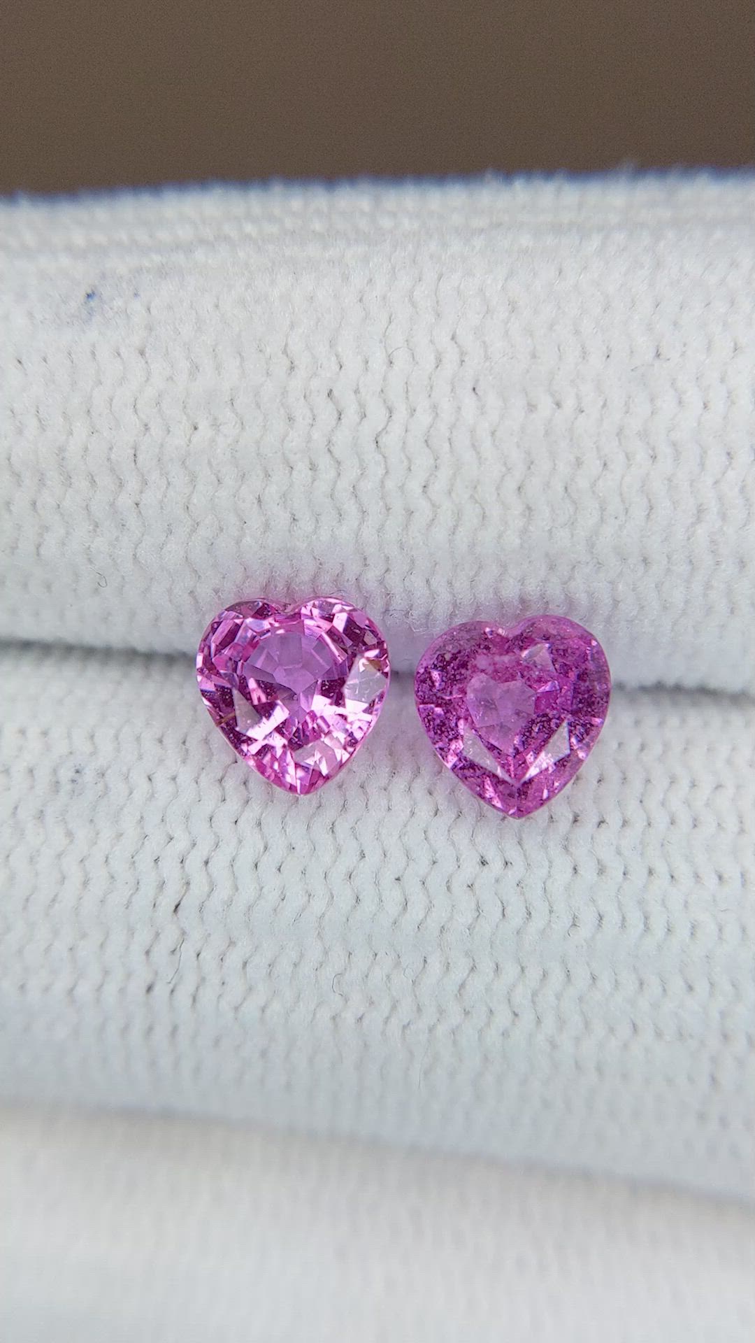 1.96&nbsp;Ct.Tw.Total Carat Weight Pink Sapphire Pair from Ceylon (Sri Lanka) Size Video
