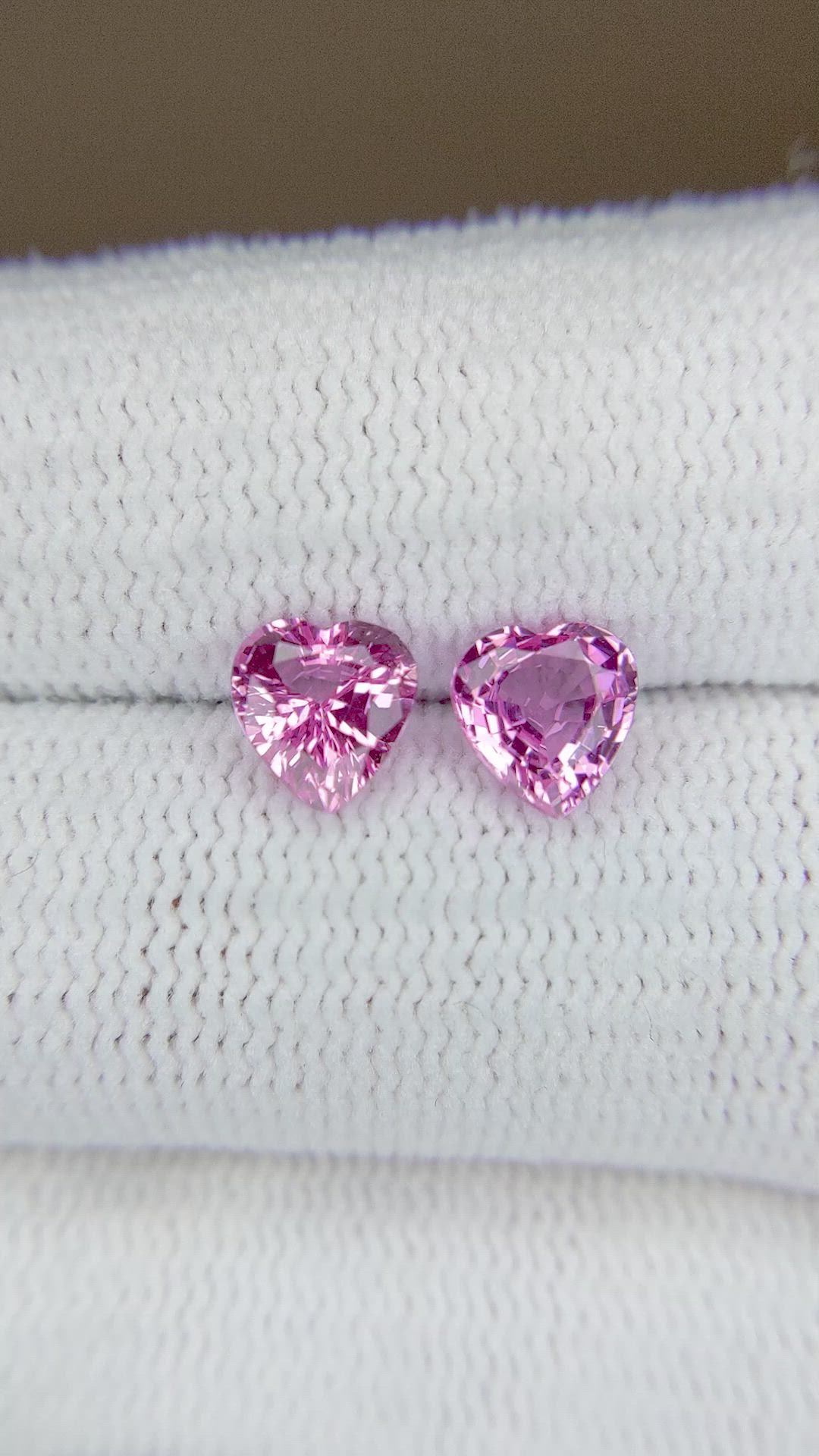 1.56 Ct.Tw.Total Carat Weight Pink Sapphire Pair from Ceylon (Sri Lanka) Size Video