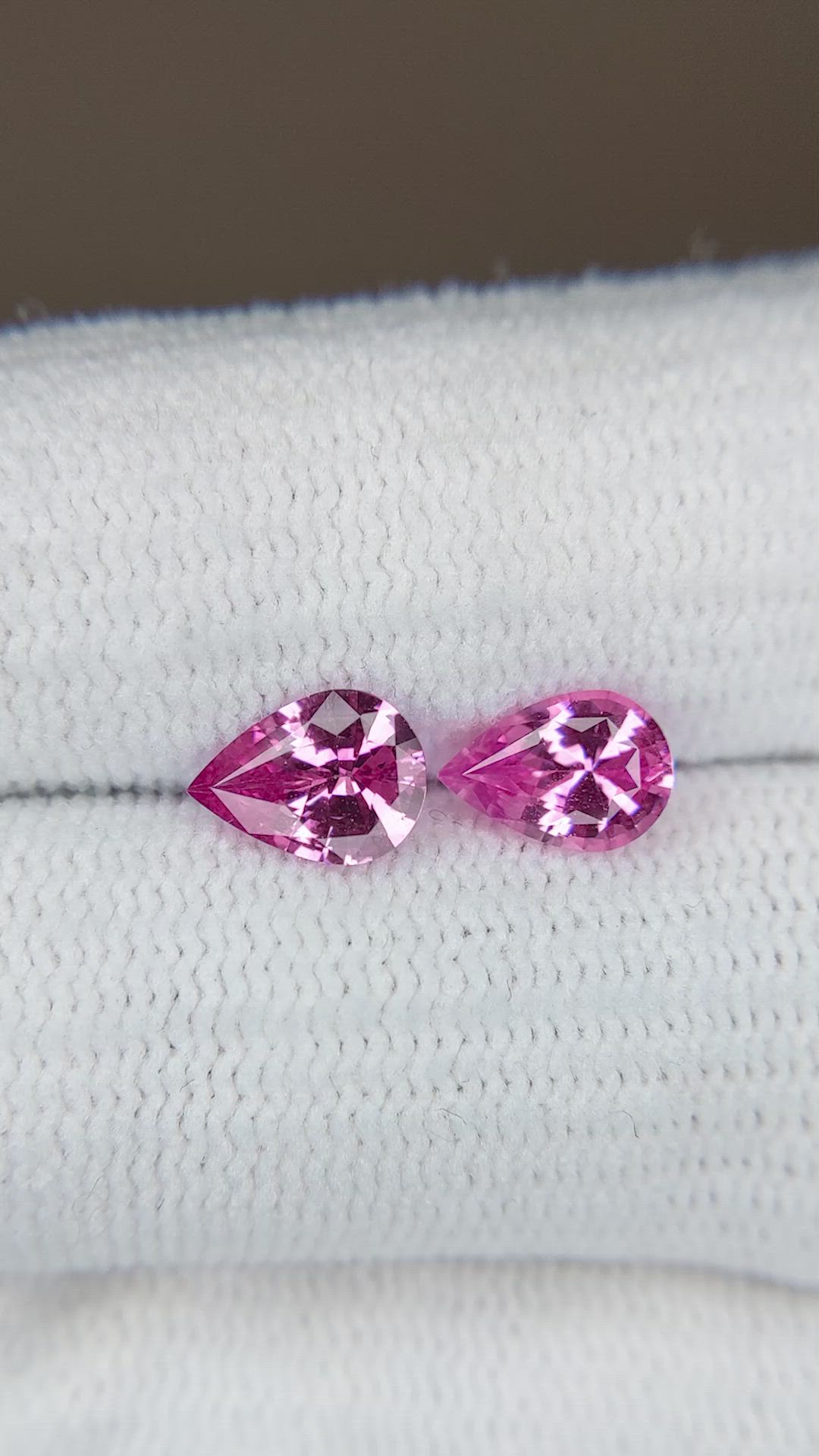 1.35 Ct.Tw.Total Carat Weight Pink Sapphire Pair from Ceylon (Sri Lanka) Size Video