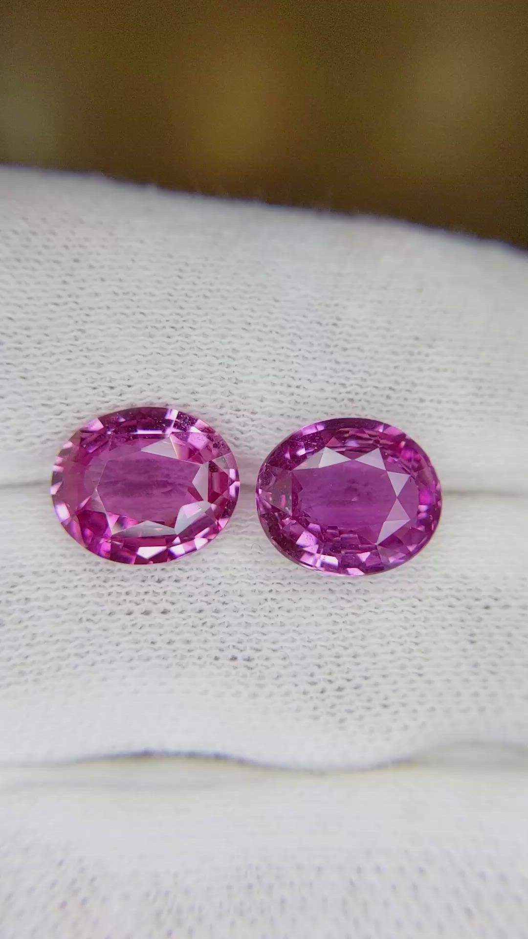 7.07 Ct.Tw.Total Carat Weight Pink Sapphire Pair from Madagascar Size Video