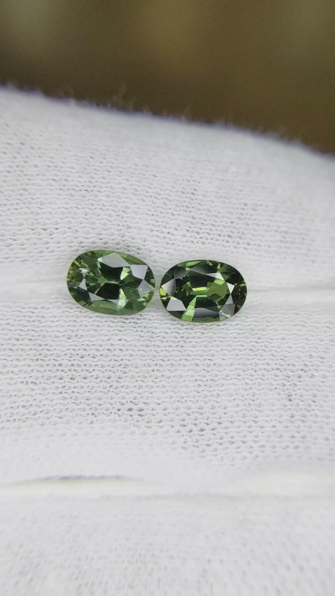 2.49&nbsp;Ct.Tw.Total Carat Weight Bluish Green Sapphire Pair from Madagascar Size Video