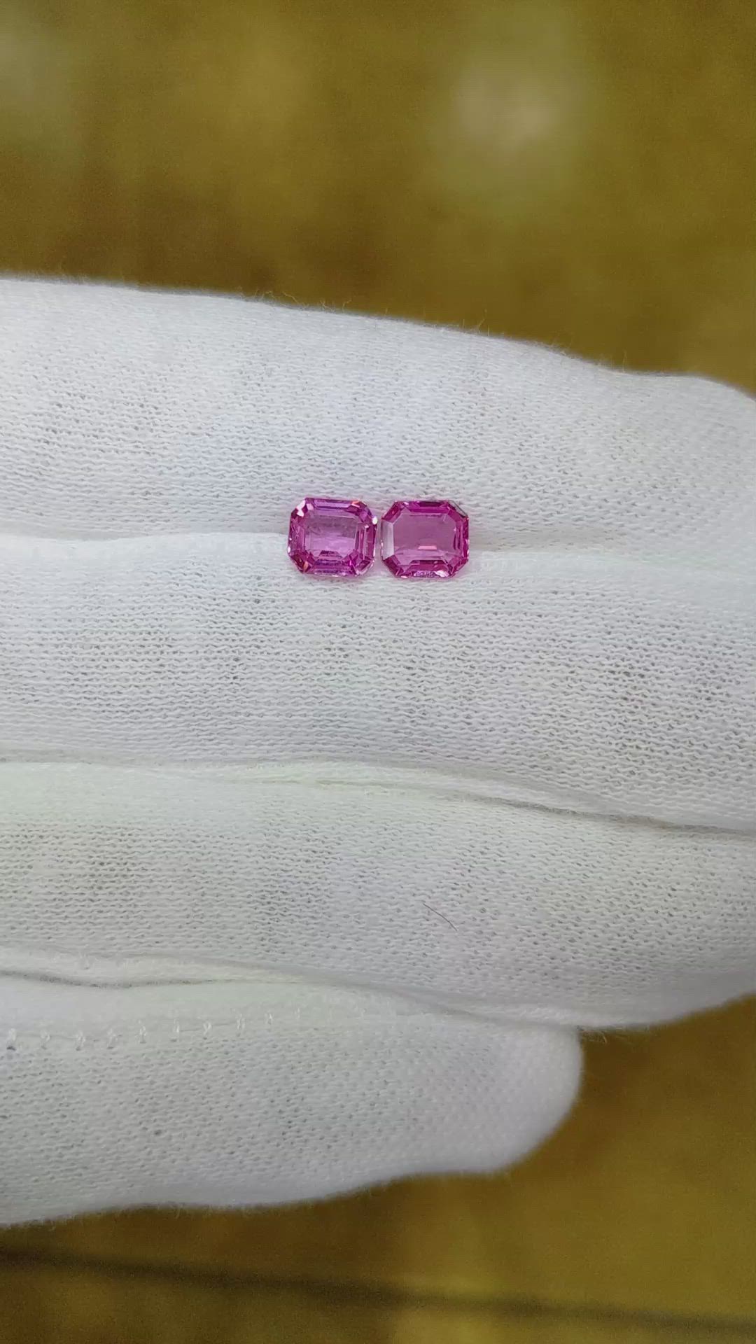 2.12 Ct.Tw.Total Carat Weight Pink Sapphire Pair from Ceylon (Sri Lanka) Size Video