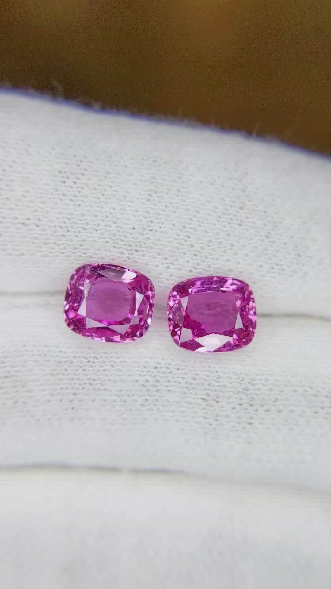 4.08 Ct.Tw.Total Carat Weight Pink Sapphire Pair from Ceylon (Sri Lanka) Size Video