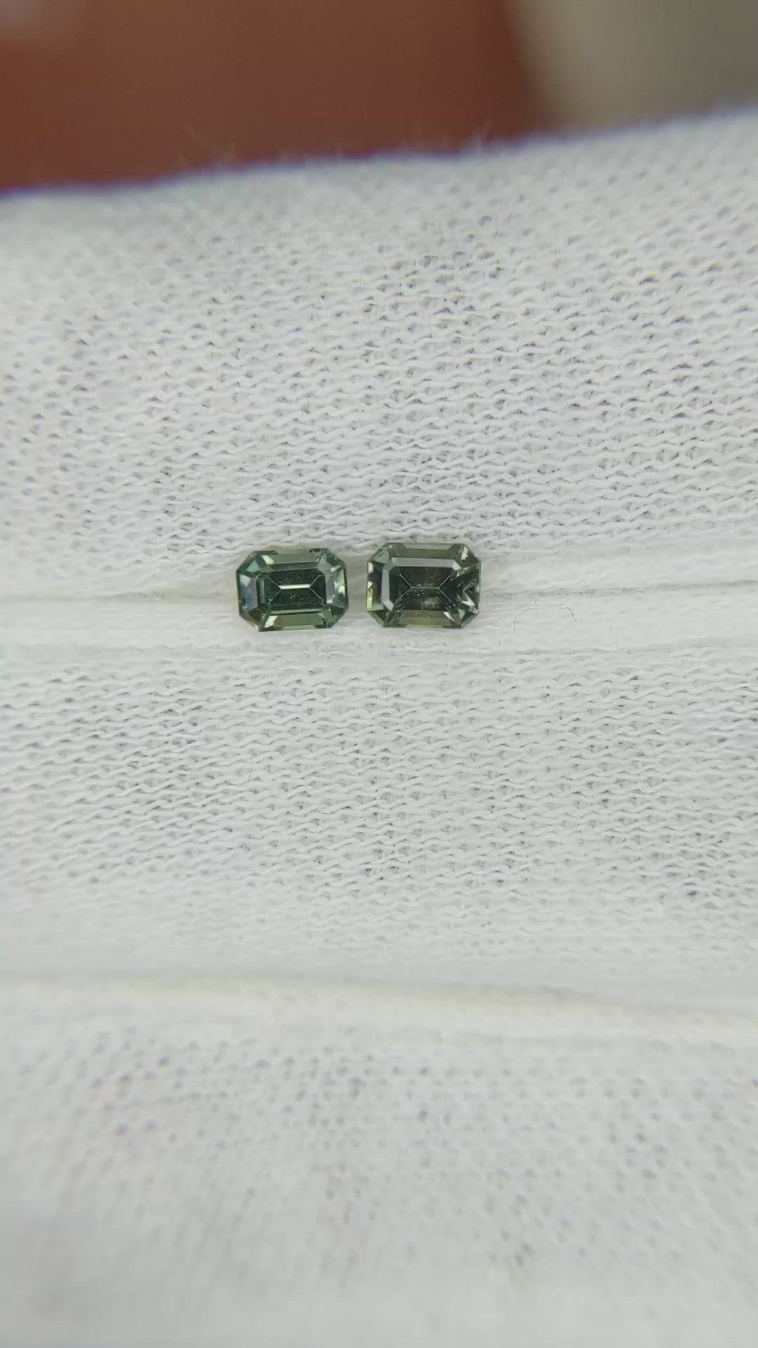 0.58 Ct.Tw.Total Carat Weight Sapphire Pair from Madagascar Size Video