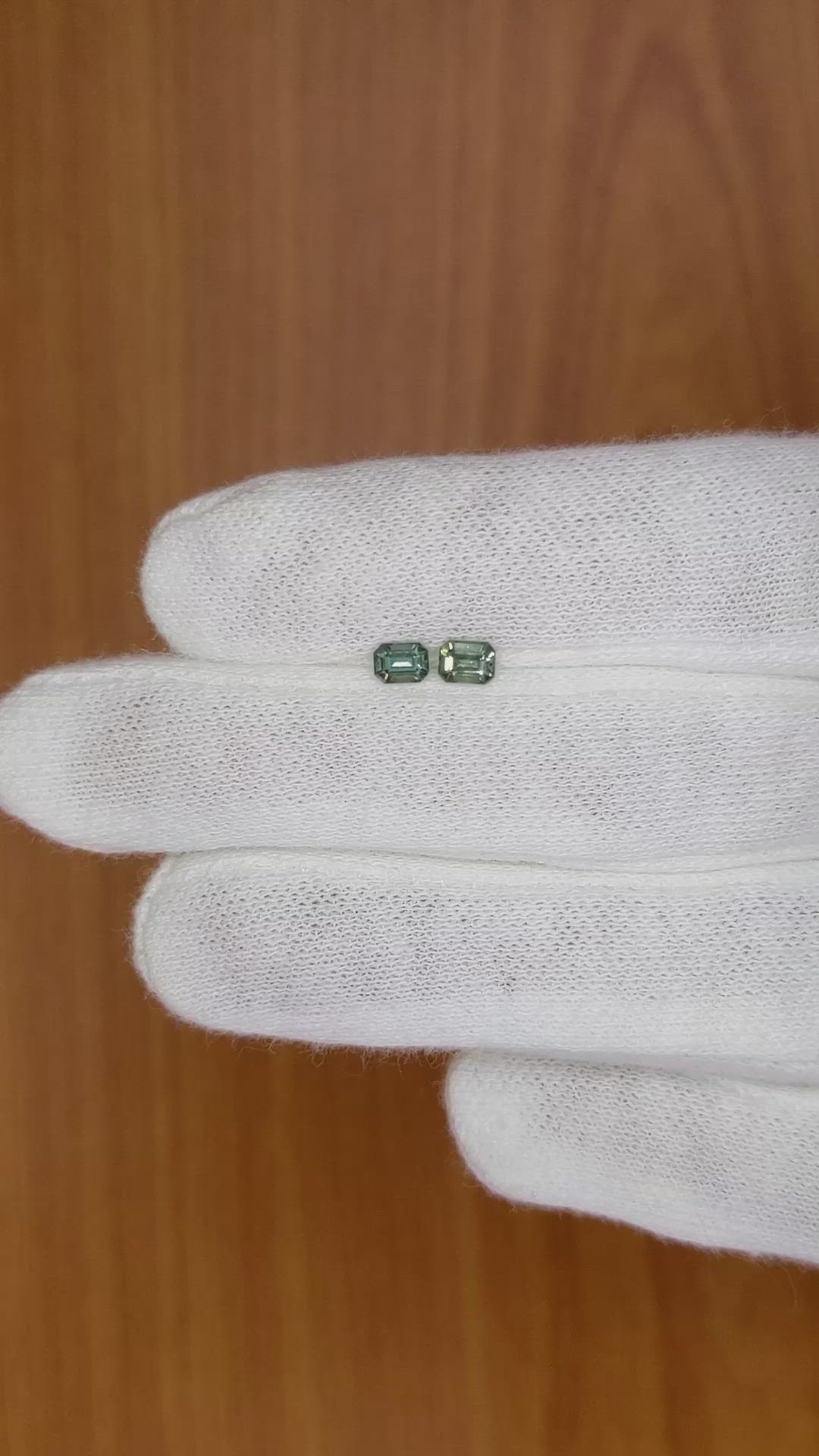0.58 Ct.Tw.Total Carat Weight Sapphire Pair from Madagascar Size Video