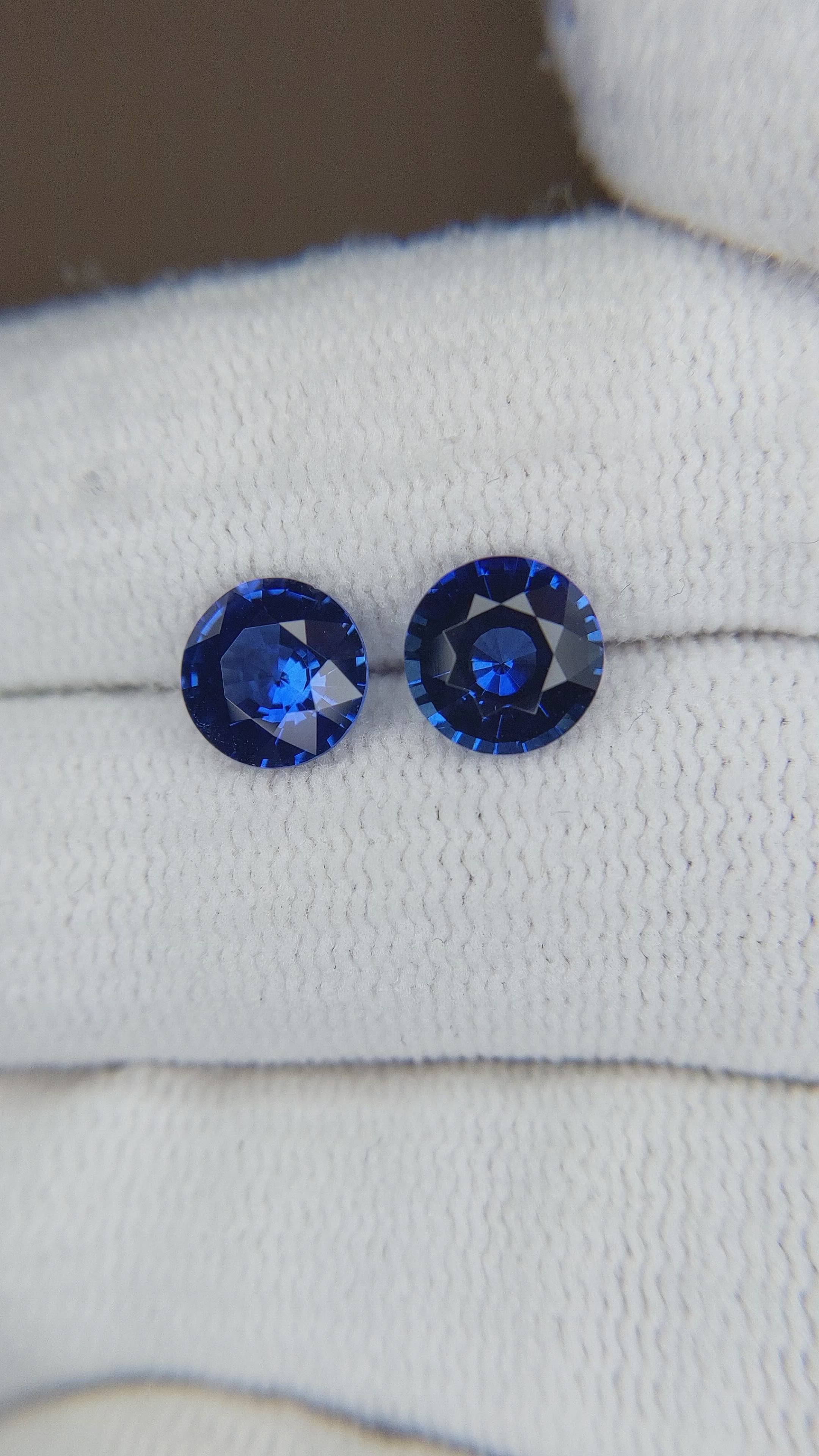 2.43 Ct.Tw.Total Carat Weight Blue Sapphire Pair from Ceylon (Sri Lanka) Size Video