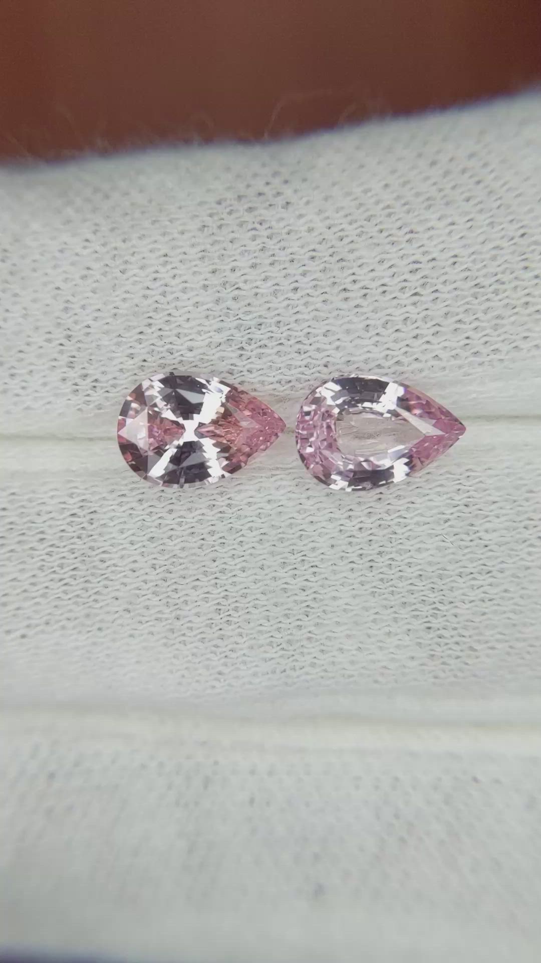3.10 Ct.Tw.Total Carat Weight Pink Sapphire Pair from Ceylon (Sri Lanka) Size Video