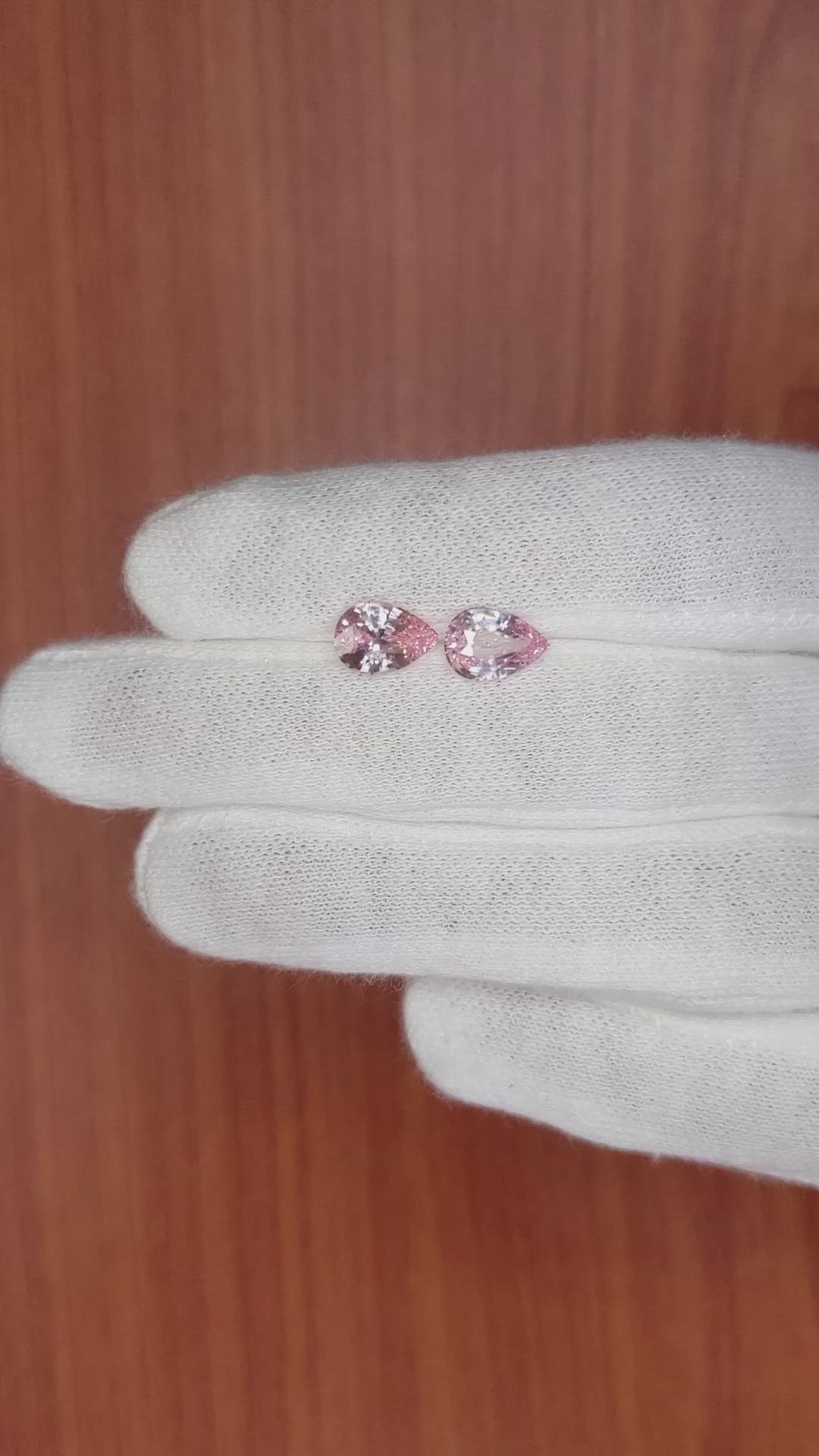 3.10 Ct.Tw.Total Carat Weight Pink Sapphire Pair from Ceylon (Sri Lanka) Size Video