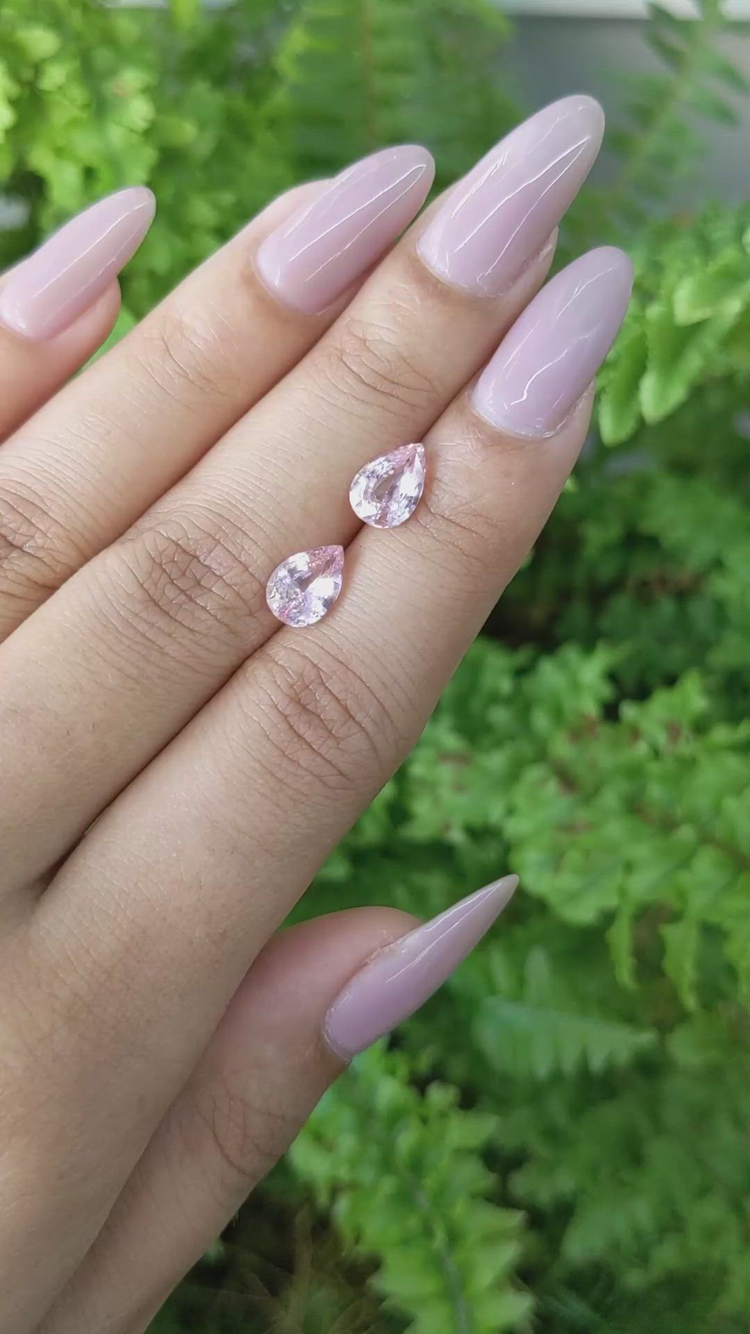 3.10 Ct.Tw.Total Carat Weight Pink Sapphire Pair from Ceylon (Sri Lanka) Size Video