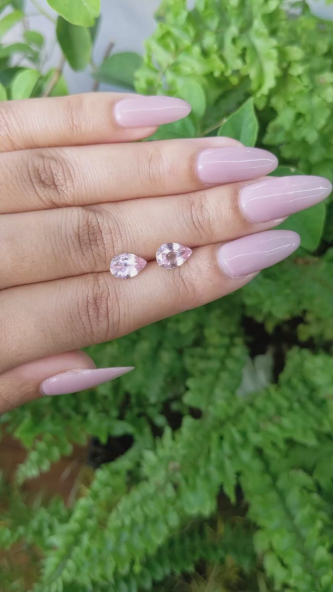 3.10 Ct.Tw.Total Carat Weight Pink Sapphire Pair from Ceylon (Sri Lanka) Size Video