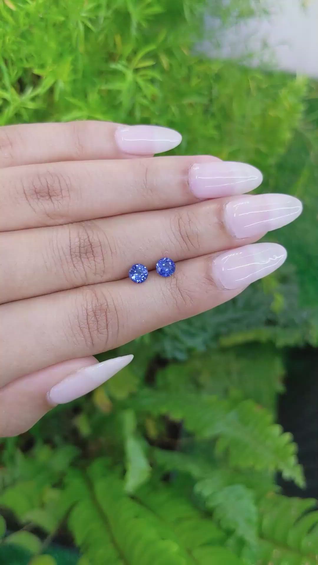 1.05&nbsp;Ct.Tw.Total Carat Weight Blue Sapphire Pair from Ceylon (Sri Lanka) Size Video