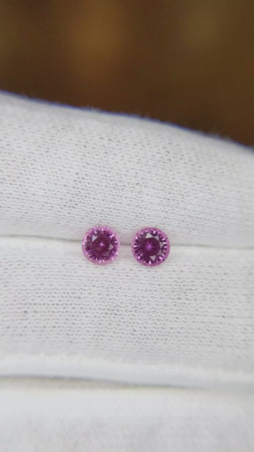 0.83 Ct.Tw.Total Carat Weight Pink Sapphire Pair from Ceylon (Sri Lanka) Size Video