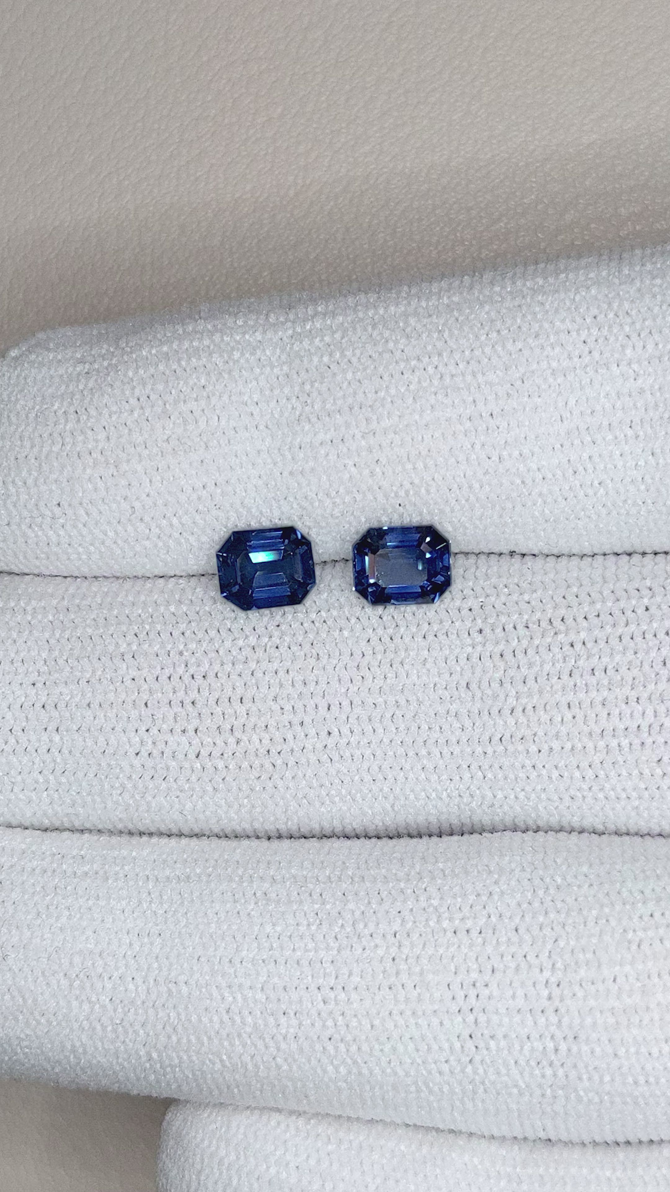 2.12&nbsp;Ct.Tw.Total Carat Weight Blue Sapphire Pair from Madagascar Size Video