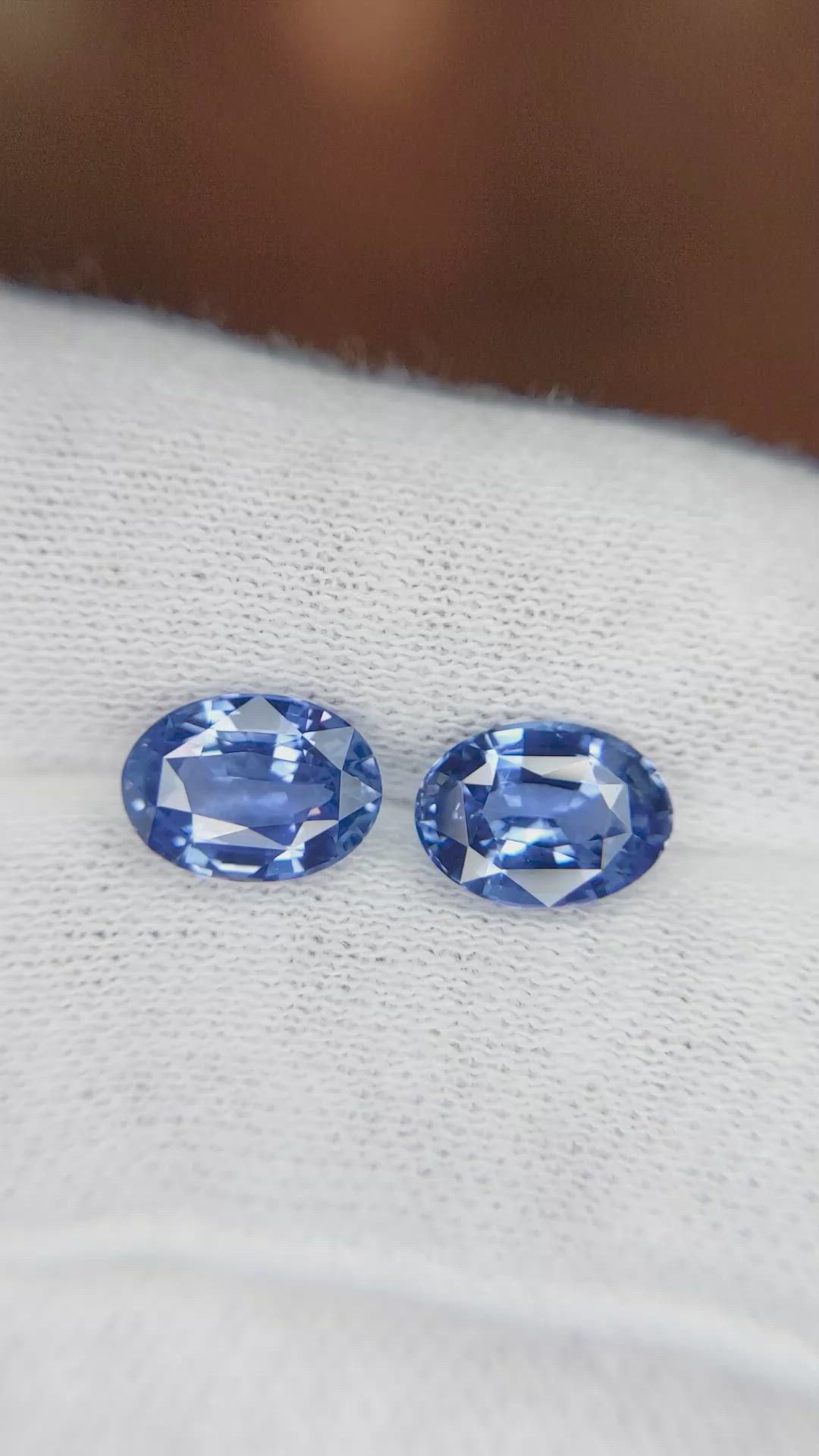 4.87 Ct.Tw.Total Carat Weight Blue Sapphire Pair from Ceylon (Sri Lanka) Size Video